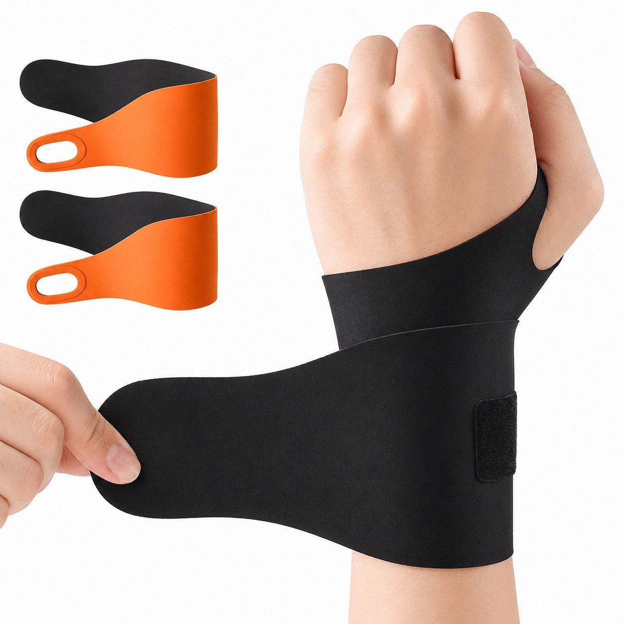 COOL-i ® Handgelenkbandage 2er Set Handgelenkbandage, elastisch & ultradünn, verstellbar, atmungsaktiv für Sport, Arbeit & Alltag