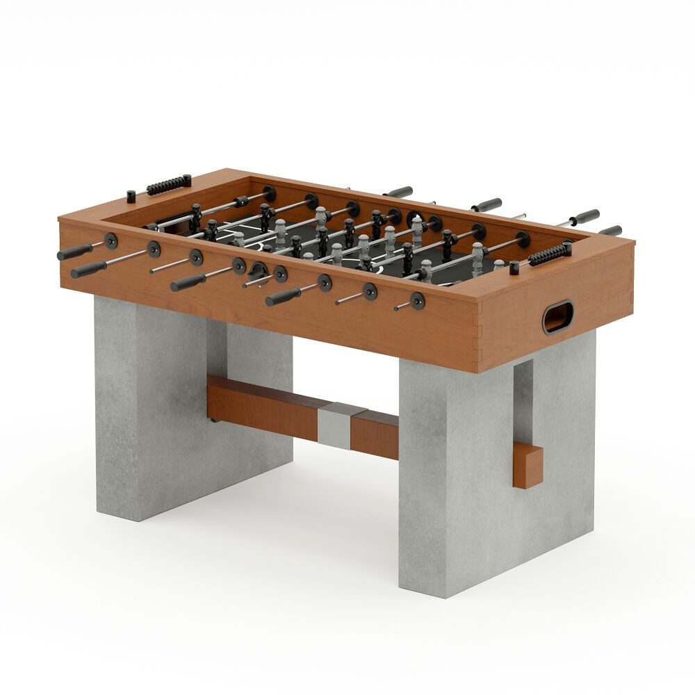 BISON Kickertisch Tischkicker Loft, Birkenfurnier mit elegantem Buchenholz Finish