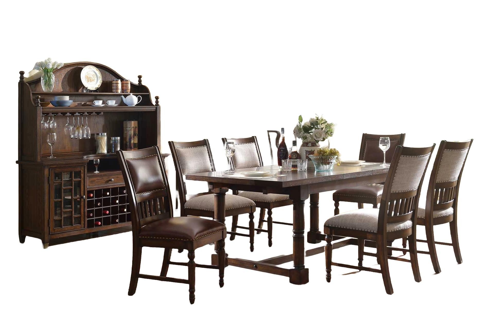 Xlmoebel Esszimmer-Set Elegantes Holz-Design Esstisch mit Stühlen und Anrichte, (8-St., 8tlg.Esszimmer Set(Esstisch + 6x Stühle + Anrichte), Hergestellt in Europa