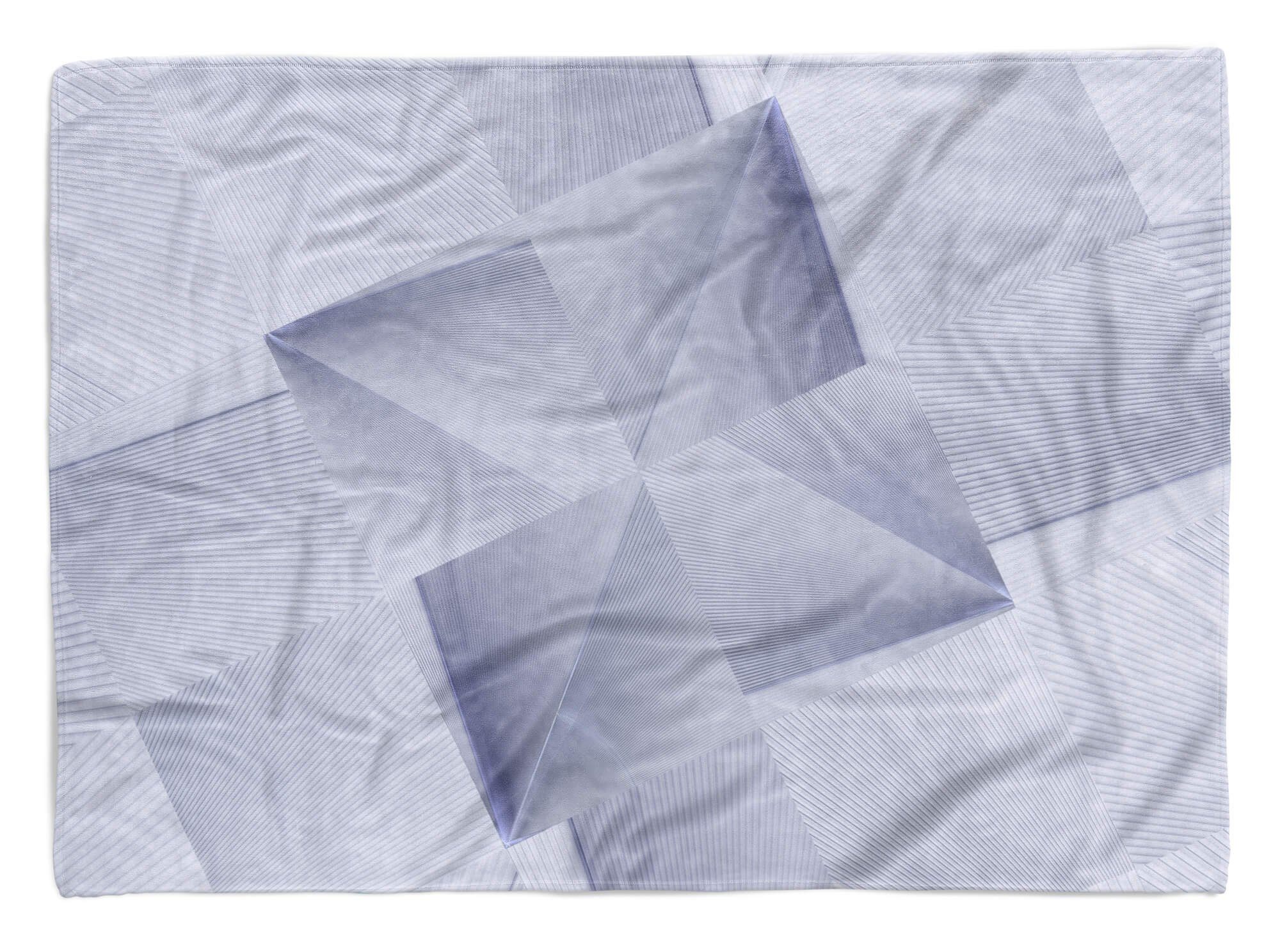 Strandhandtuch Handtuch Muster, Sinus Kuscheldecke Art Handtücher Hellblau Saunatuch mit Fotomotiv (1-St), Baumwolle-Polyester-Mix Handtuch