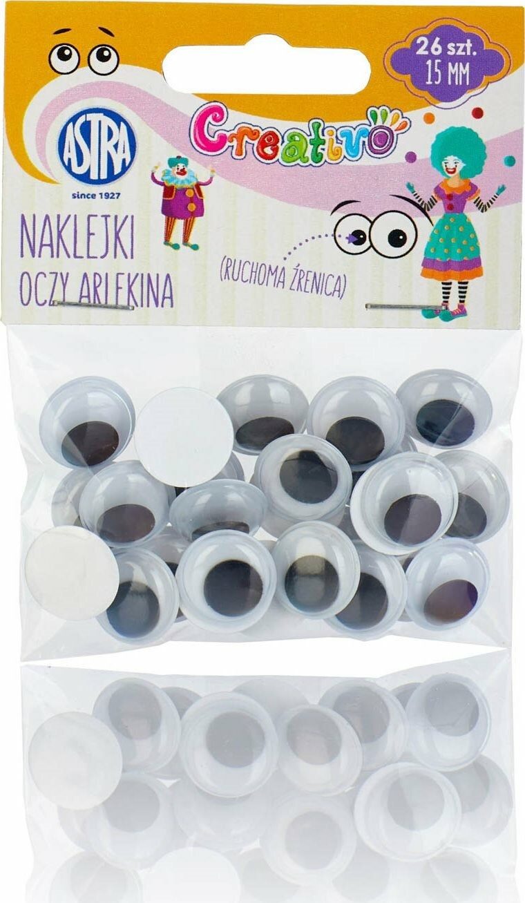 ASTRA Aufkleber ASTRA CREATIVO Selbstklebende Augen 15mm Harlekin