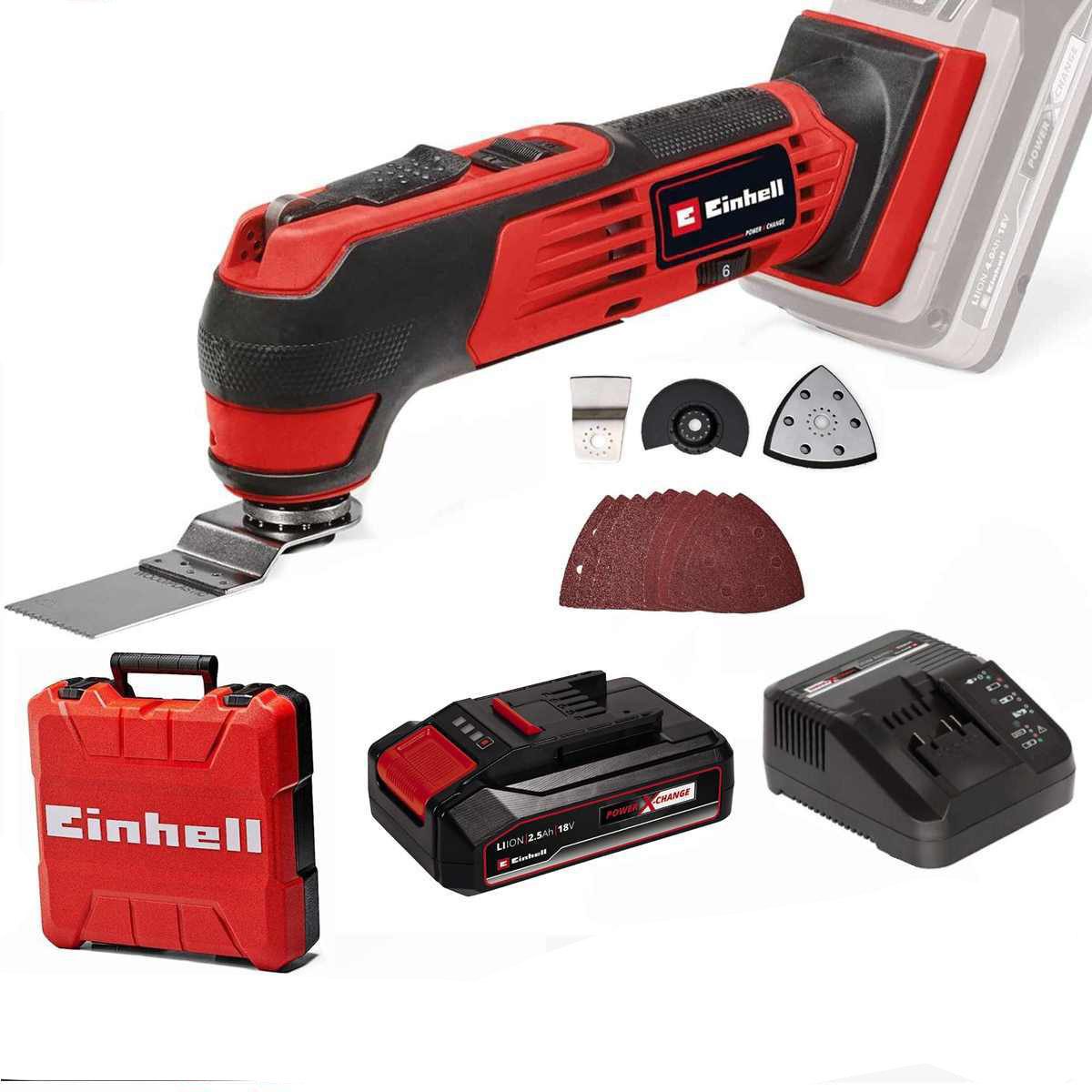 Einhell Akku-Multifunktionswerkzeug Multifunktionswerkzeug TE-MG 18/1 Li 18V Akku 2.5 Ah, Ladegerät Koffer