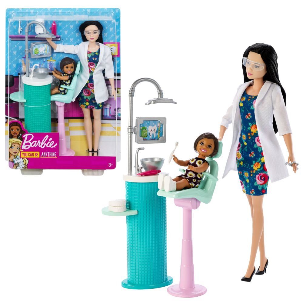 Barbie Anziehpuppe Barbie Zahnärztin Spiel-Set mit Möbel, Puppe & Accessoires Mattel