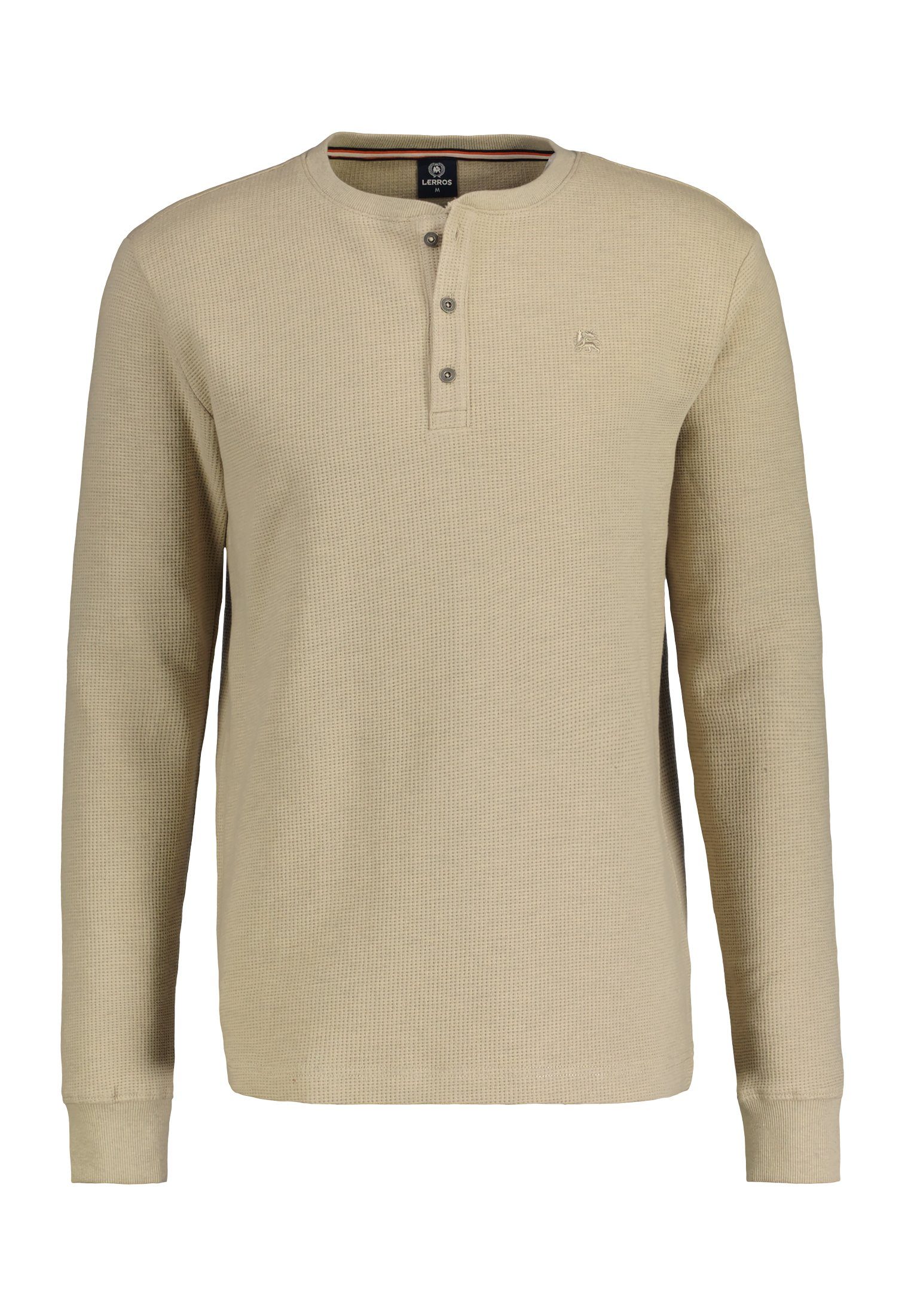 in Waffelpiqué LERROS Serafino BEIGE Langarmshirt LERROS