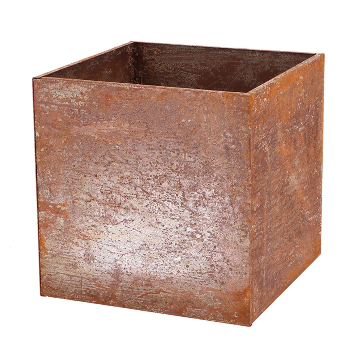 Übertopf Moderner Pflanz Kübel Gefäß HochbeetRostig Corten Stahl eckig 40x40cm
