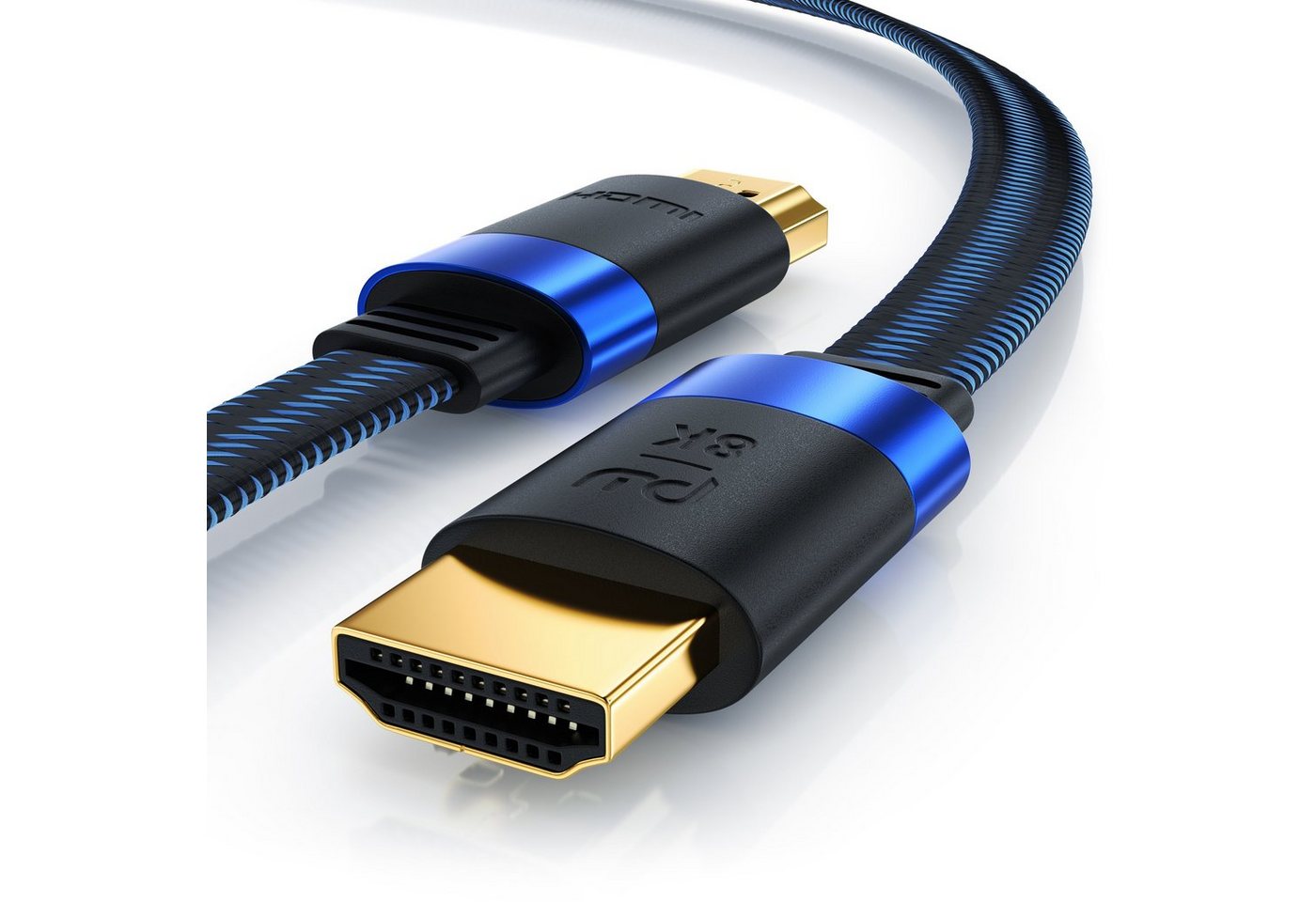 Primewire Flachbandkabel 8K @ 120 Hz, 4K @ 240 Hz DSC, UDH eARC HDR10+ flach 2m HDMI-Kabel, 2.1, HDMI Typ A (200 cm), Ultra High Speed, CEC, HDCP, ideal für Gaming, Streaming und Heimkino