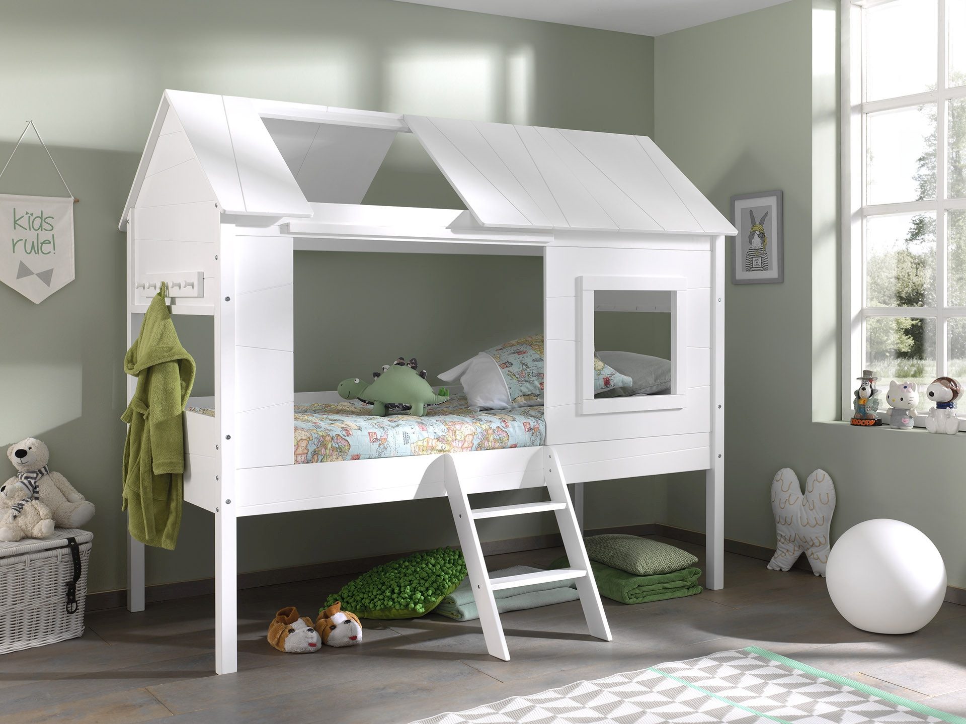 Hausbett Baumhausbett Charlotte Deluxe 90x200 cm Schlafparadies für Kinder