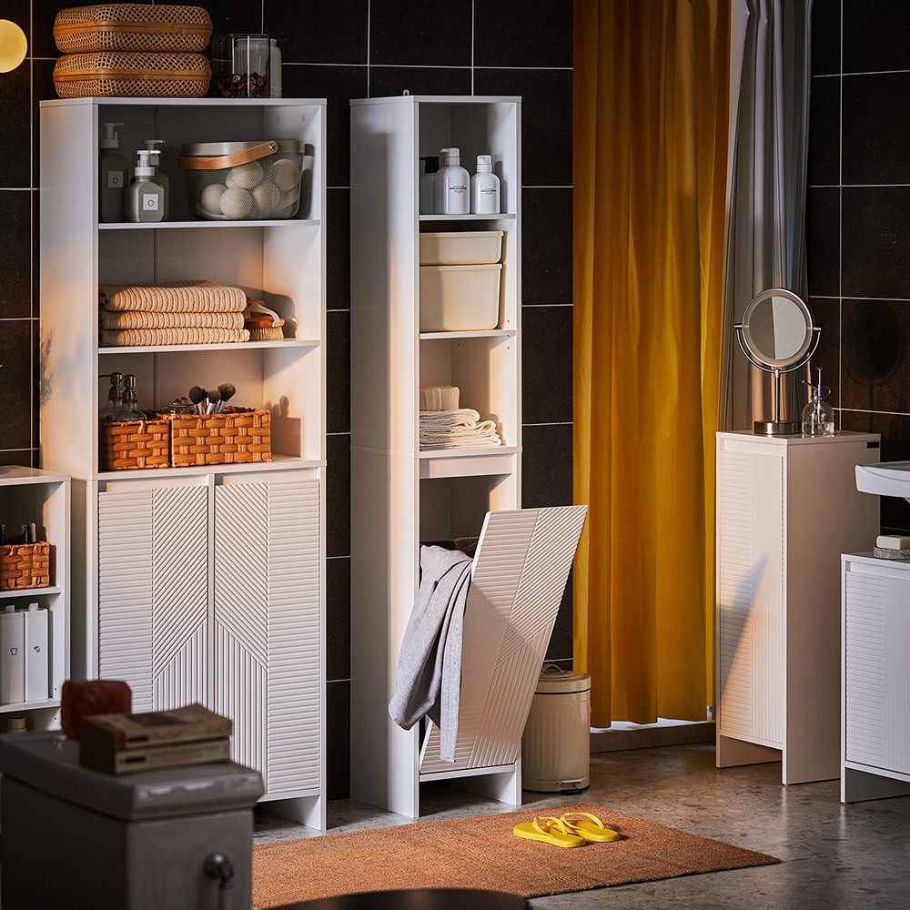 SoBuy Hochschrank BZR158, Badezimmerschrank schmal, Badezimmer Schrank Badk günstig online kaufen