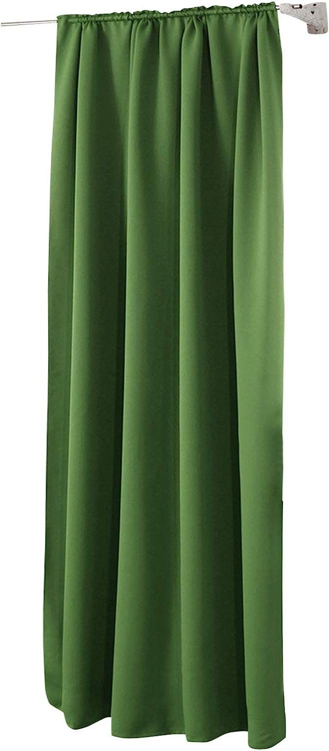 Gardine, Woltu, (1 St), blickdicht, Blickdicht mit Kräuselband für Schiene, 250 g/m² grün