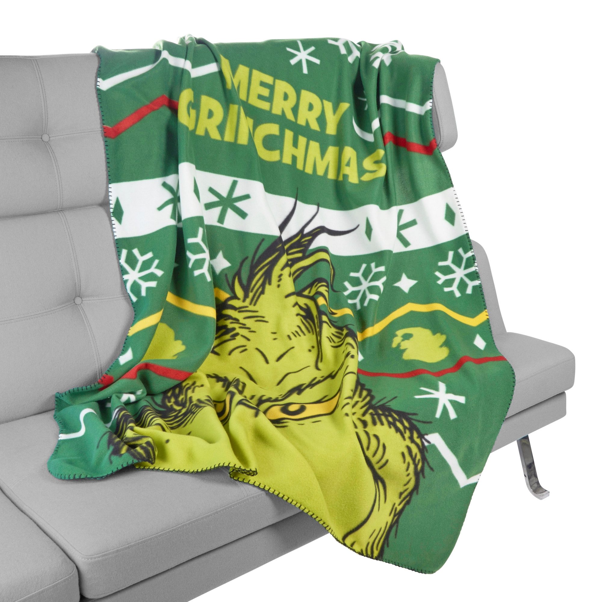 Wohndecke The Grinch Fleecedecke Merry Grinchmas Kuscheldecke 130 x 170 cm, United Labels® – Bild 3 von 5