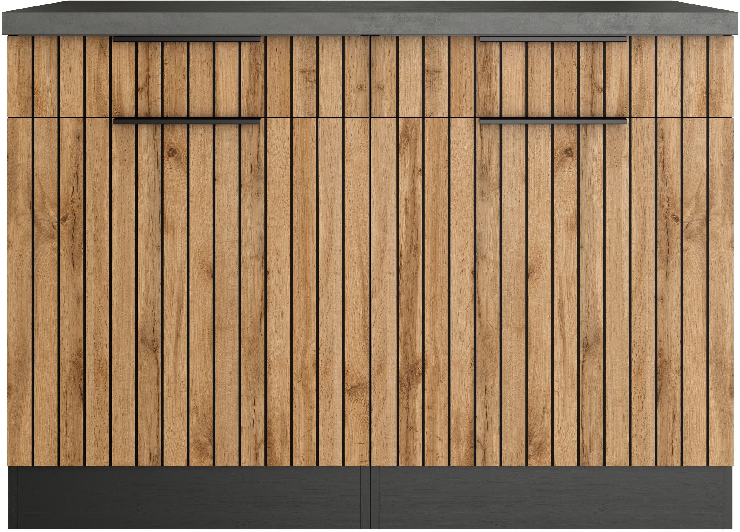 KOCHSTATION Unterschrank KS-Lagos Breite 120 cm, 2 Türen, 2 Schubkästen