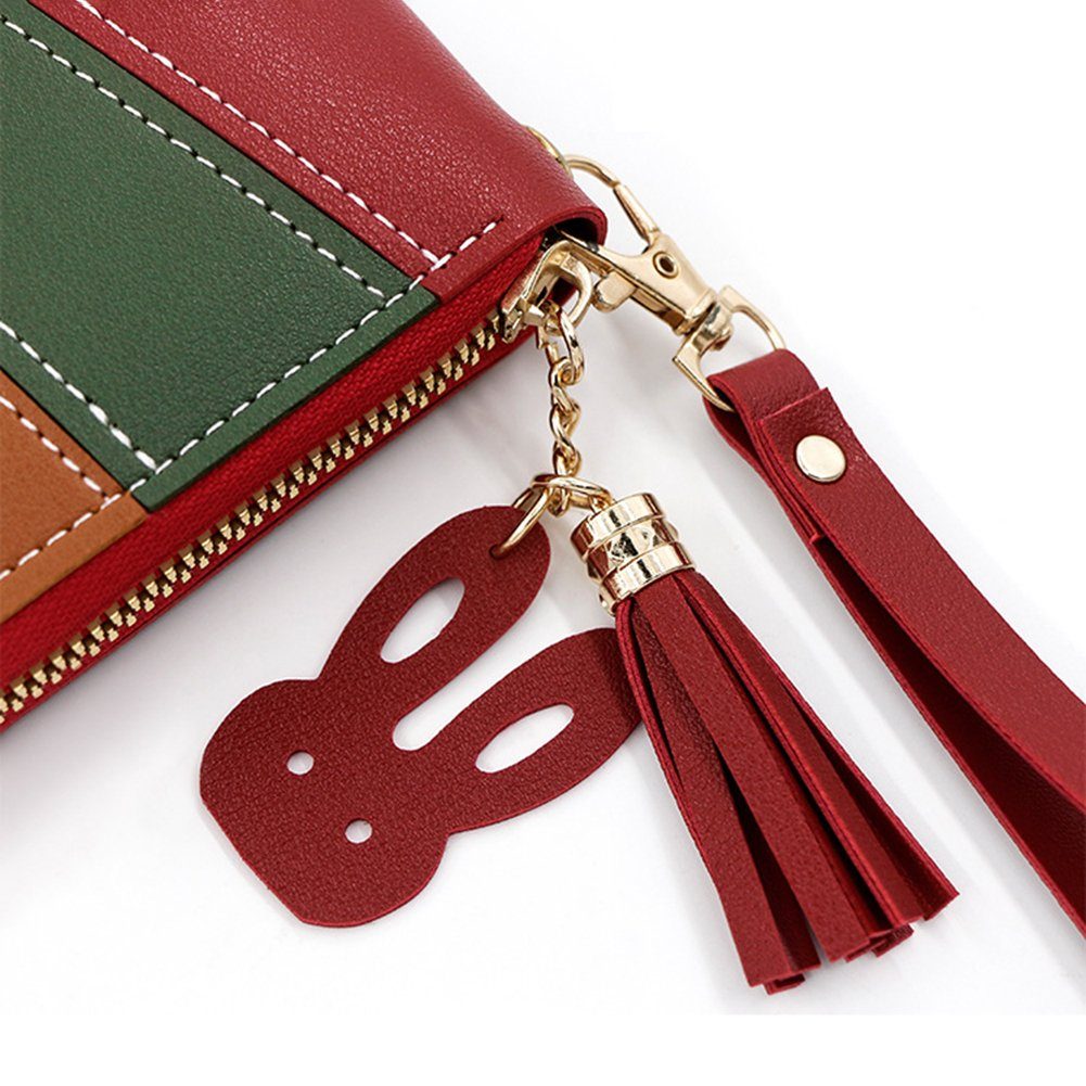 1 Passende Handtasche Clutch-Geldbörse, Geldbeutel, pink Tragbare Blusmart Geldbörse 3-farbig Portemonnaie,