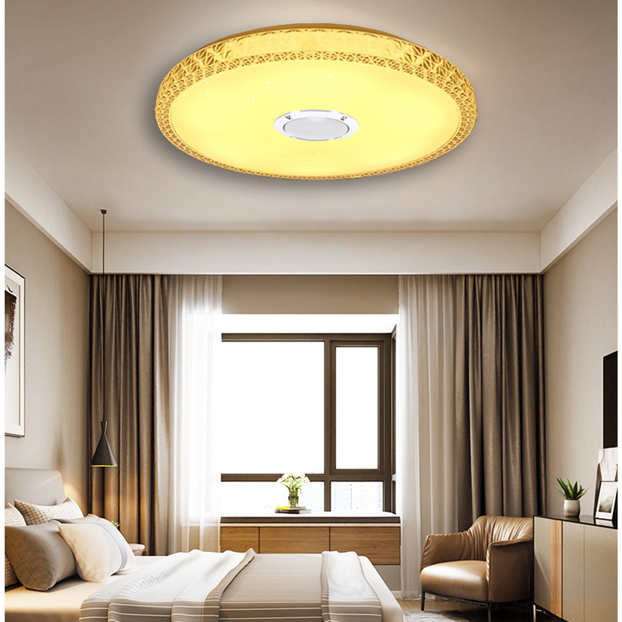 Ø APP-Steuerung Mutoy mit Deckenleuchte Bluetooth oder Fernbedienung LED integriert, fest Lautsprecher,dimmbar, Deckenleuchte Deckenlampe,Deckenlampe LED 40cm, wohnzimmer,