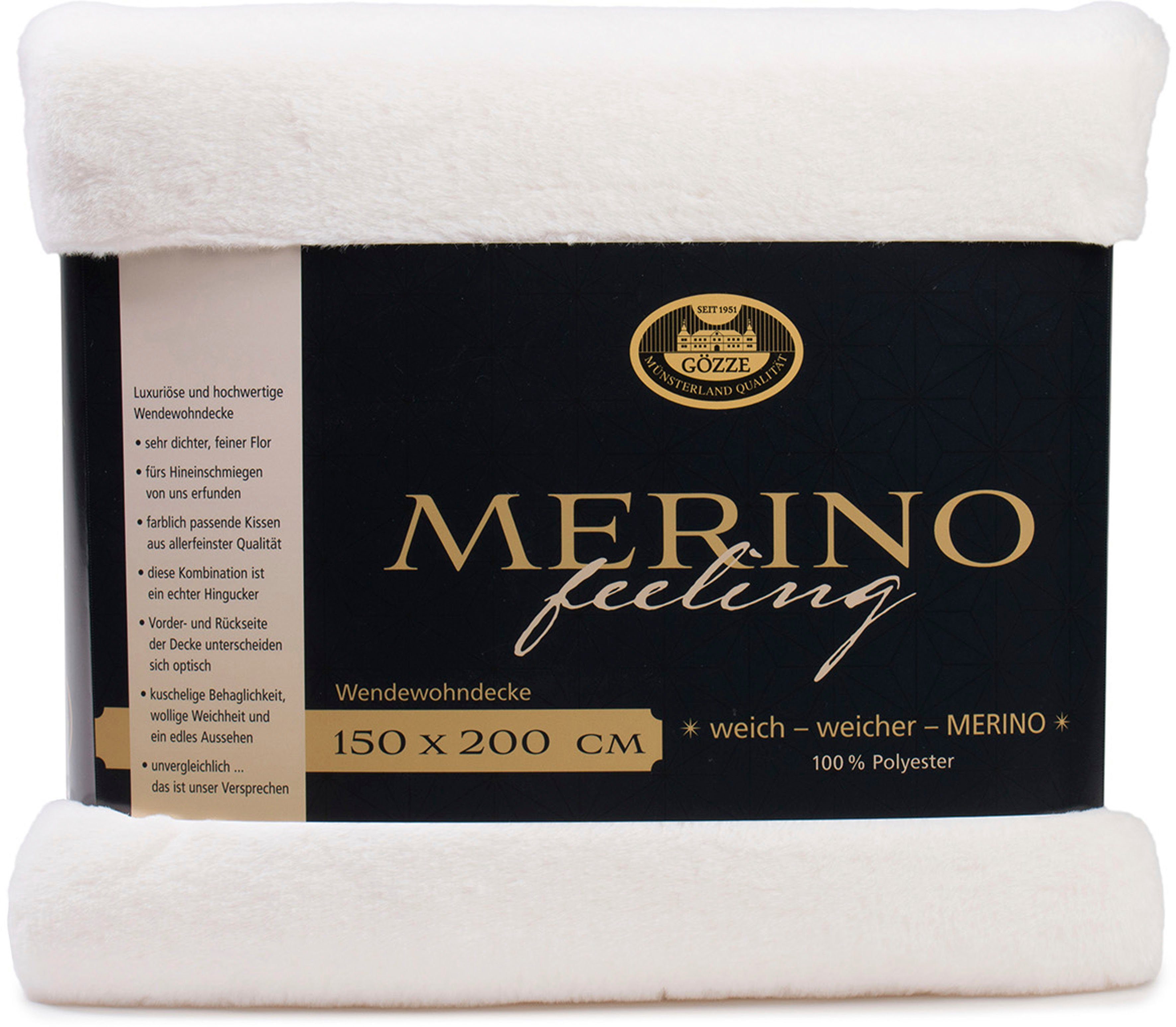 Wohndecke Merino Wendewohndecke, Gözze, kuschelig weich