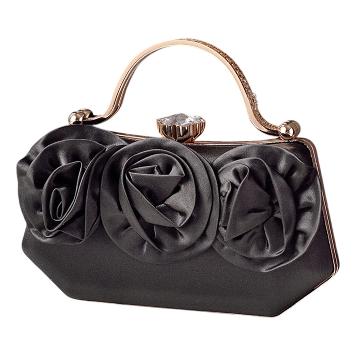Handtasche Abendtasche aus Seide, Partytasche mit Blumenmuster,Umhängetasche