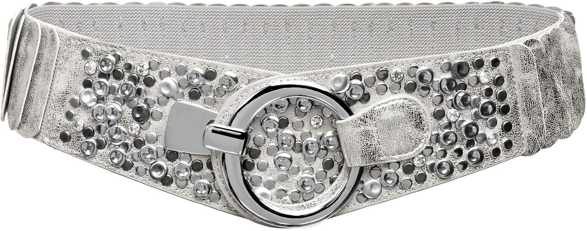 Caspar Taillengürtel GU300-N elastisch breit für Damen mit Stretch und Niet günstig online kaufen