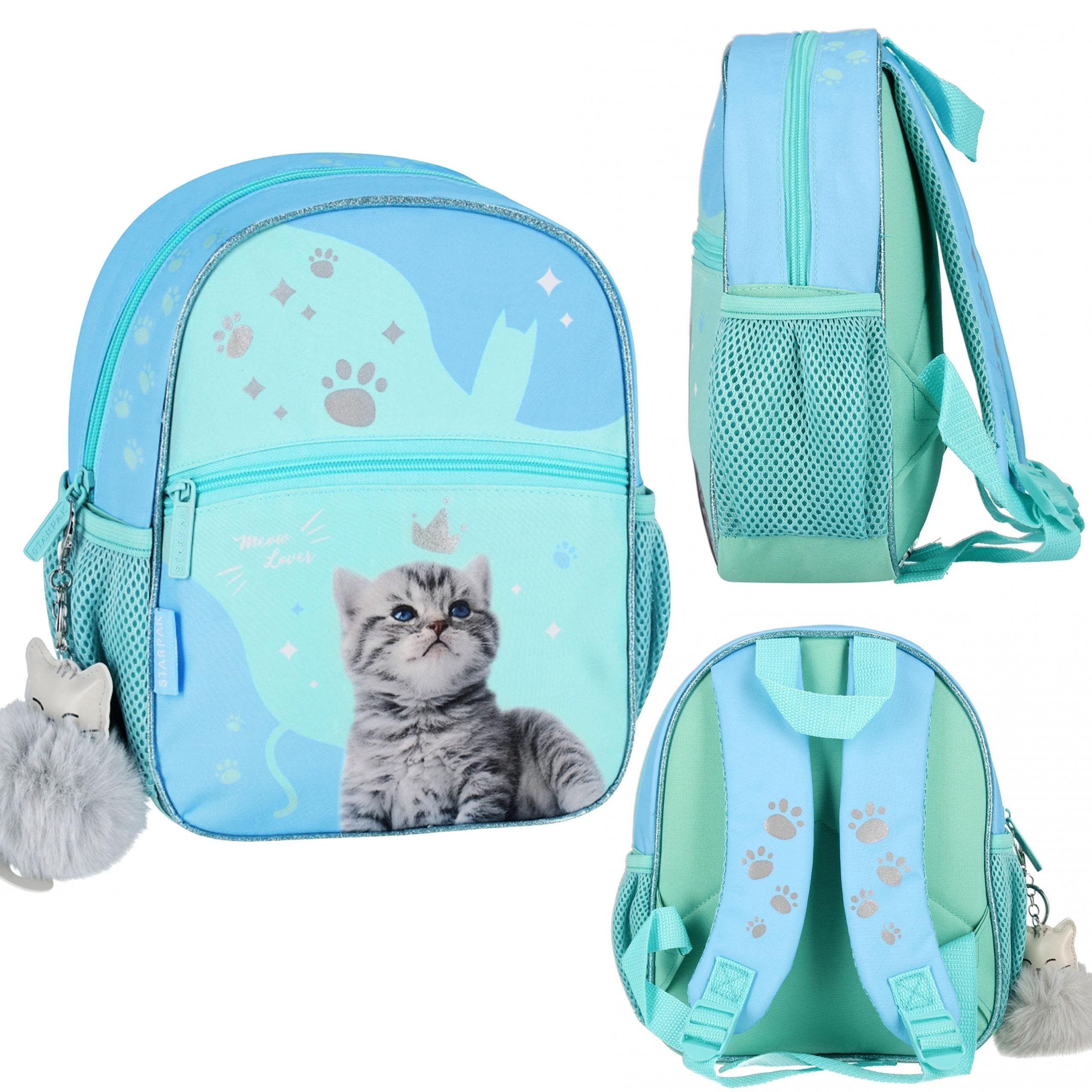 Schulrucksack Kätzchen Mädchen Rucksack, Vorschul-Rucksack 26x23x9 cm, gepolstert