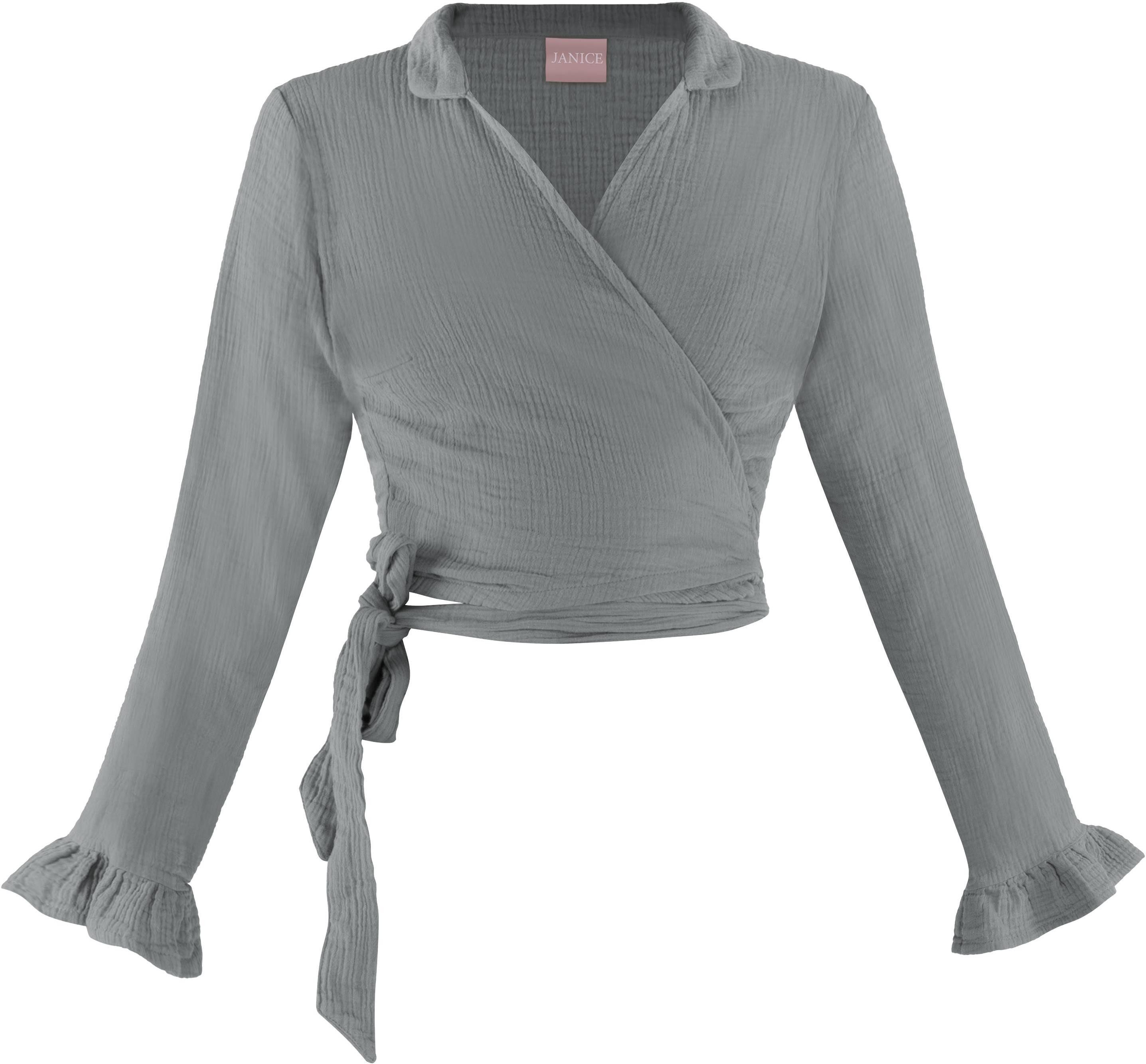 Janice Langarmbluse Musselin Hemd Chalandri Sommerbluse günstig online kaufen