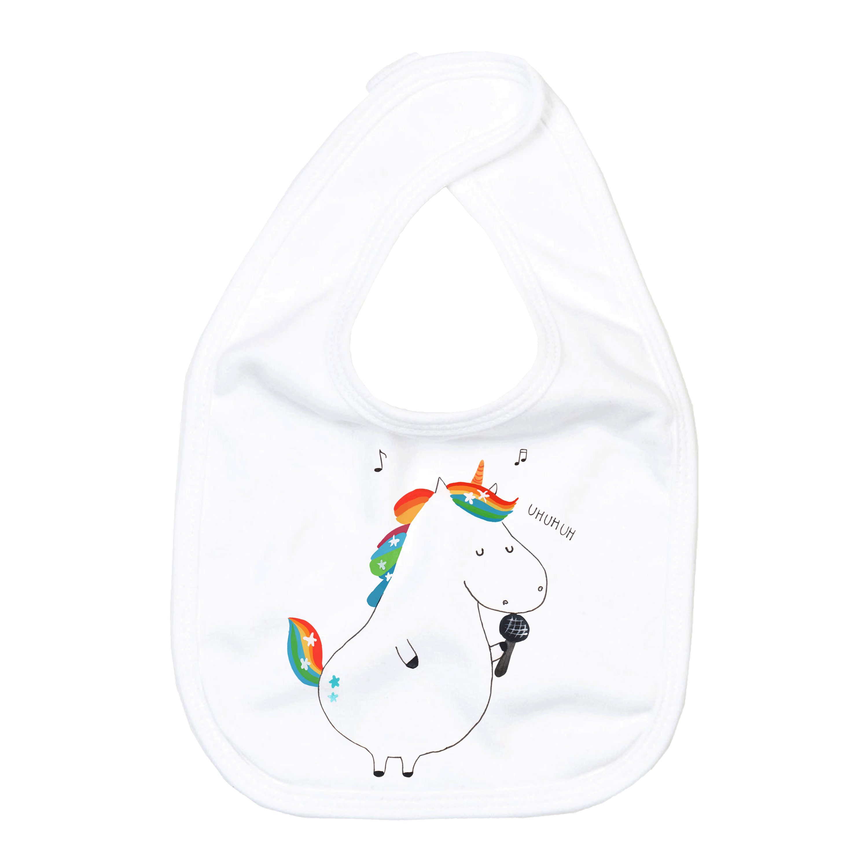 Tragetuch Einhorn Sänger - Weiß - Geschenk, Unicorn, Lätzchen, Geschenkidee für