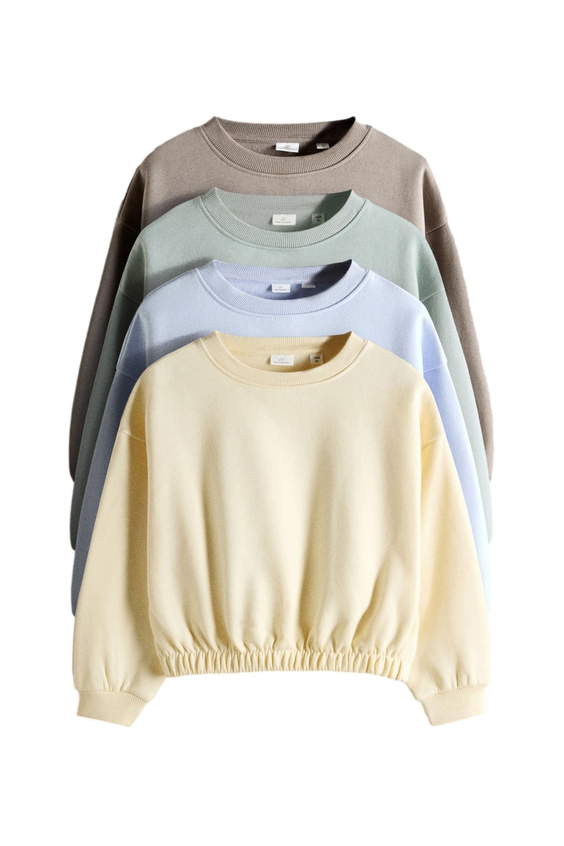 The Set Sweater The Set verkürzte Rundhals-Sweatshirts, 4er-Pack (4-tlg)