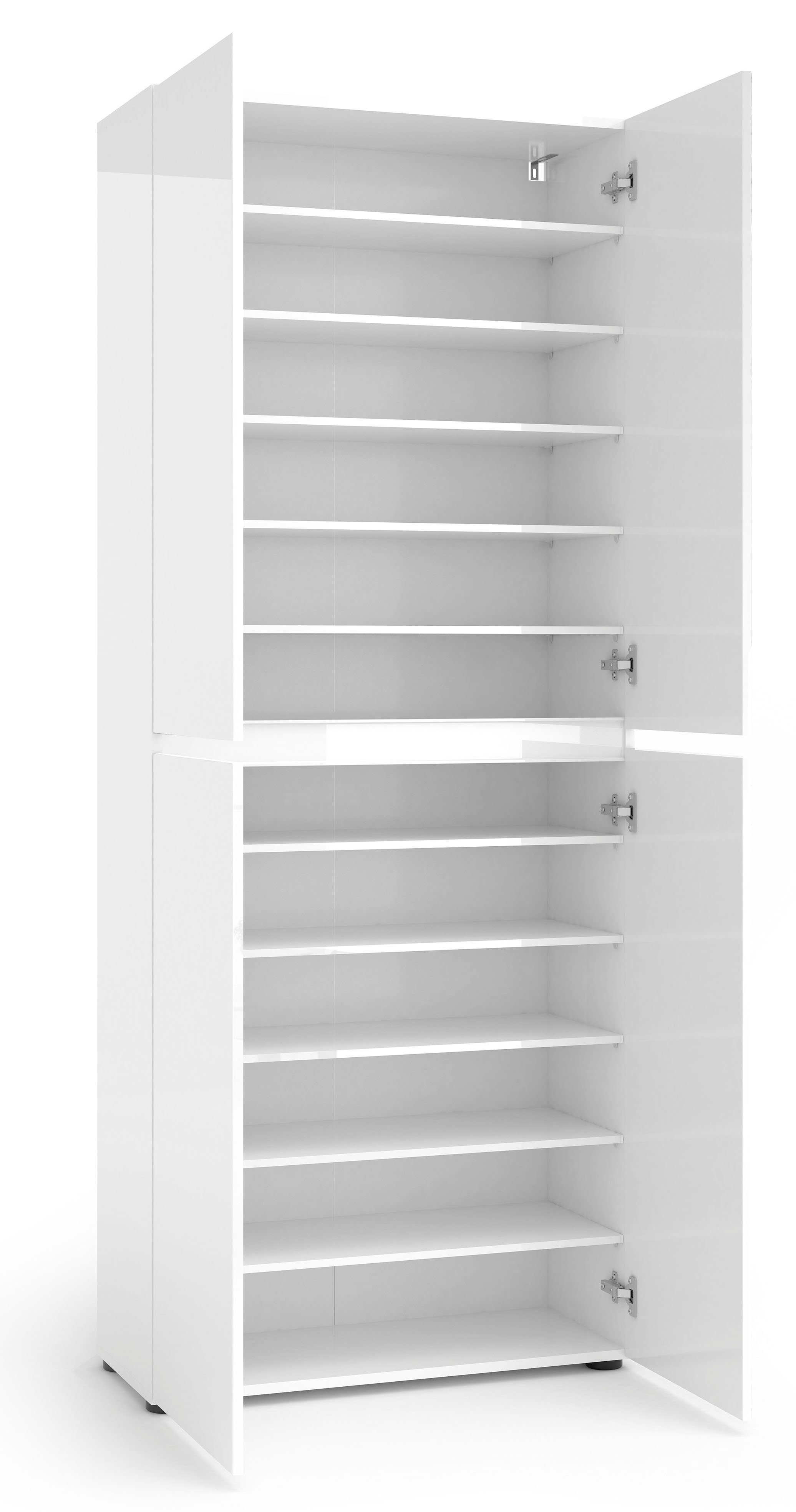 möbelando Schuhschrank Glossy 80 x 200 x 34 cm (B/H/T)