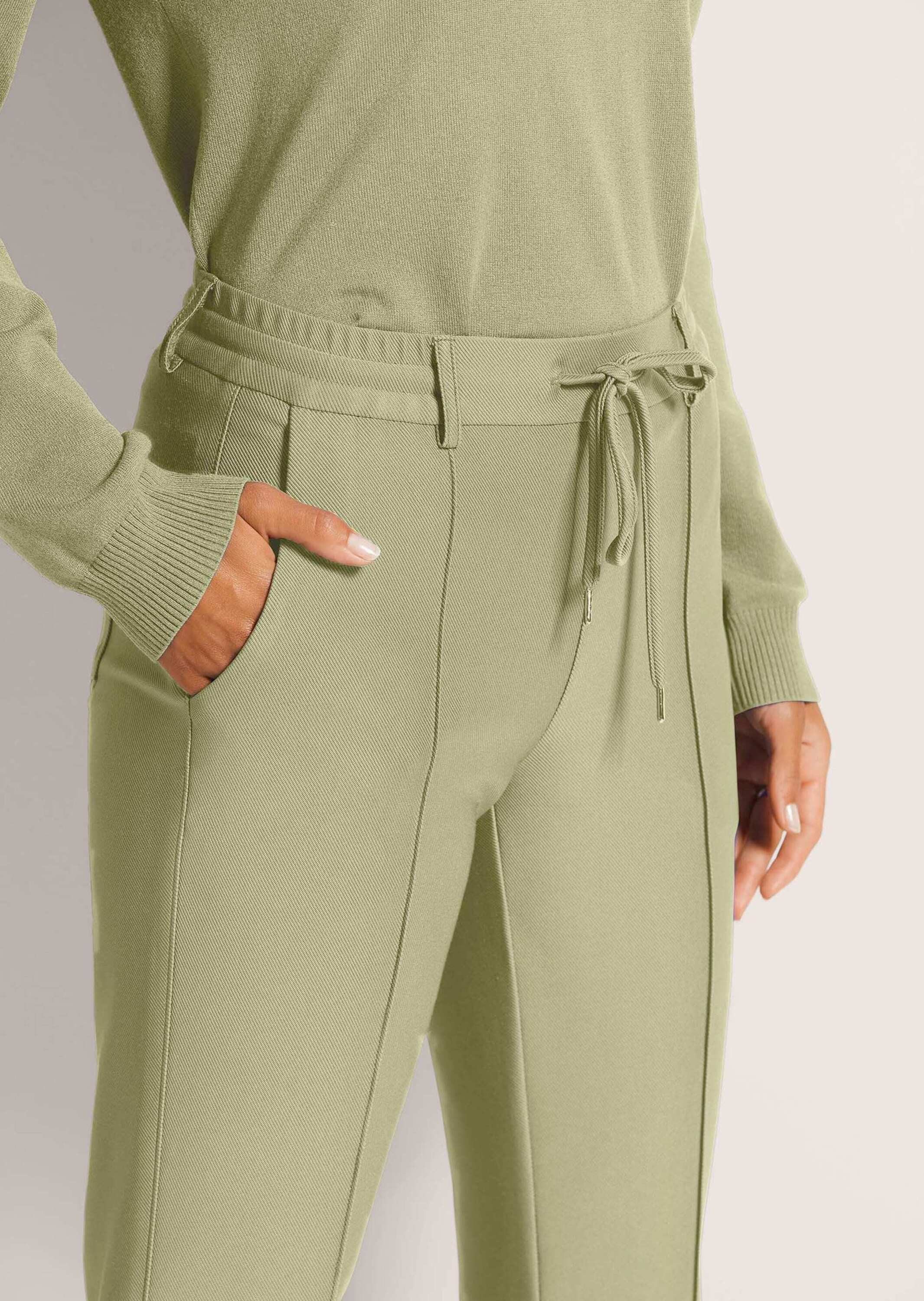 MADELEINE Schlupfhose Kurzgröße: Stretchhose mit Tunnelzug Gerade, knöchellange Hose mit Gürtelschlaufen