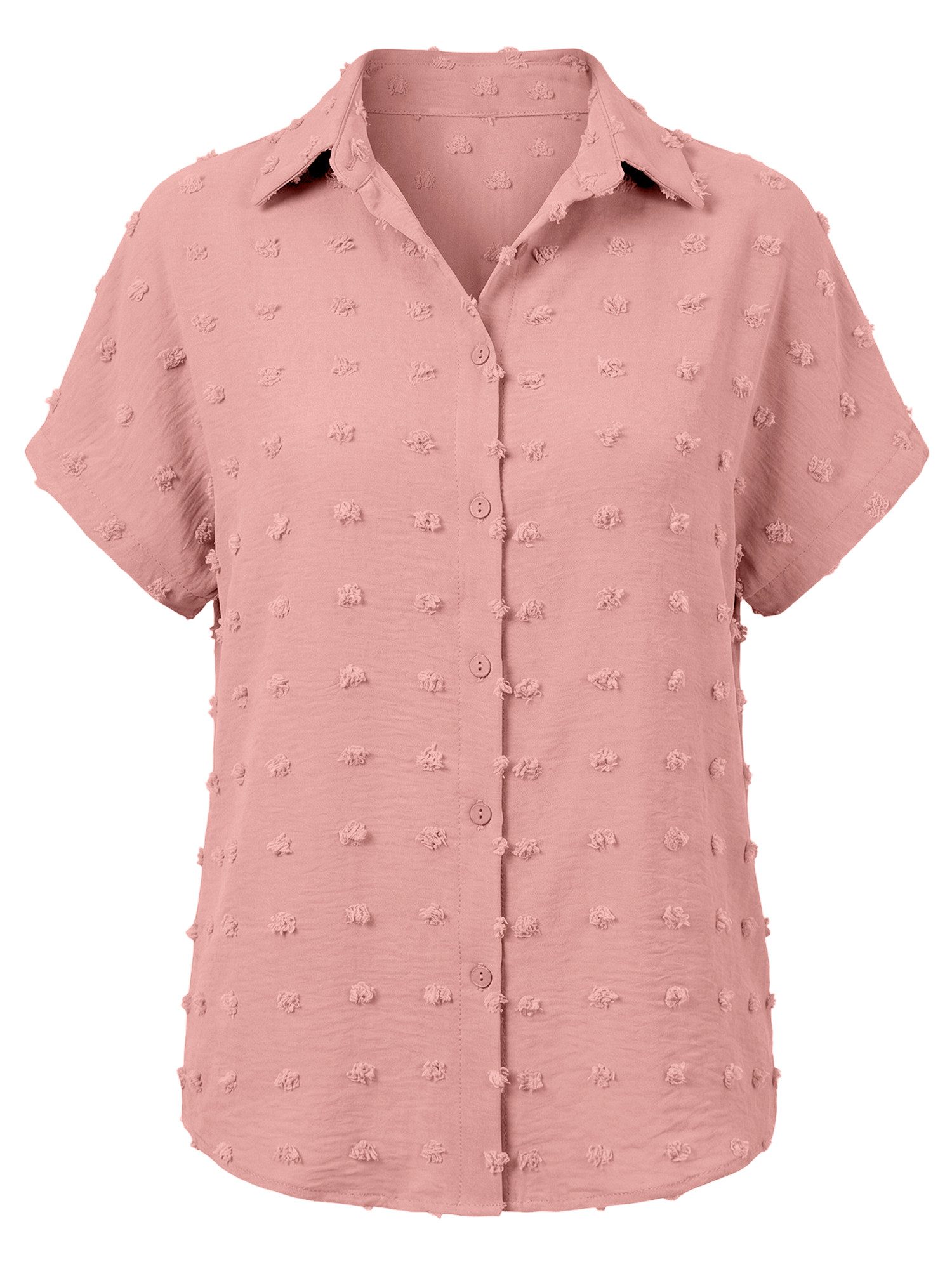 Blusenshirt Damen Kurzarm Casual Oberteil