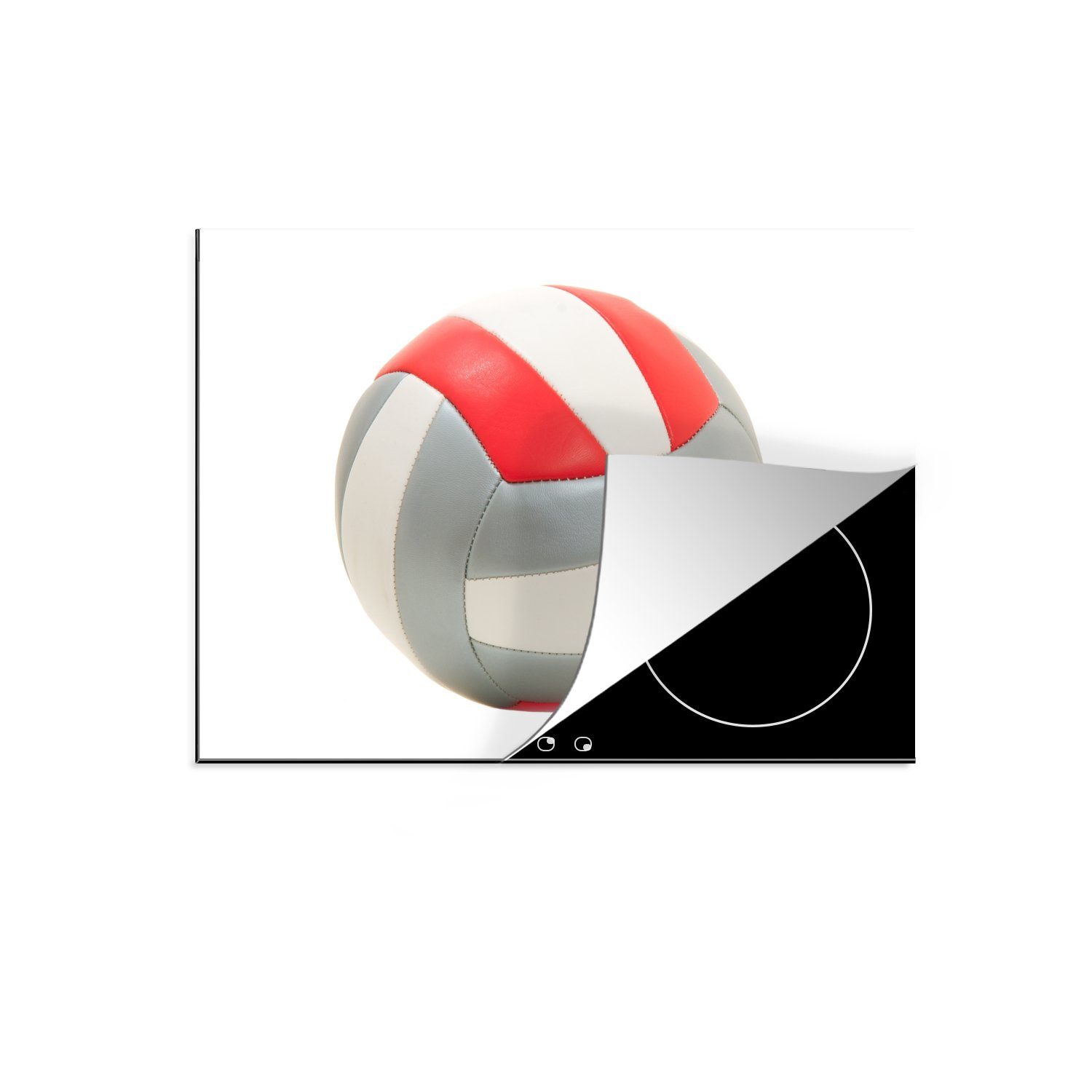 MuchoWow Herdblende-/Abdeckplatte Handball auf weißem Hintergrund, Vinyl, (1 tlg), 70x52 cm, Mobile Arbeitsfläche nutzbar, Ceranfeldabdeckung