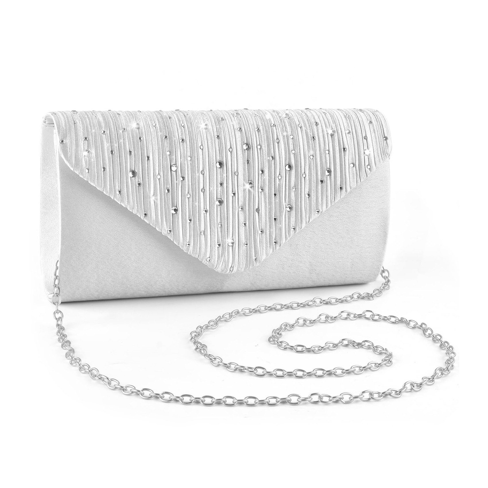 Coonoor Abendtasche Mit Strass besetzte Abendtasche, Hochzeitsclutch, Partyhandtasche, Schultertasche mit abnehmbarer Kette