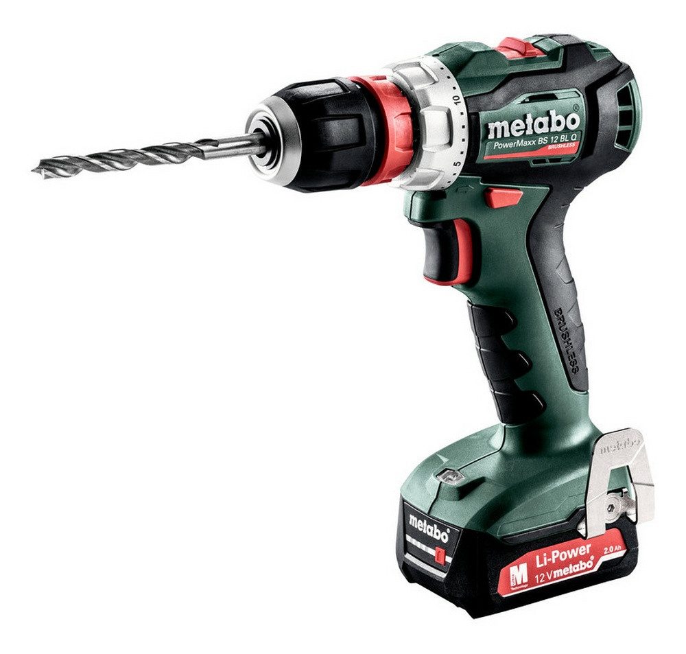 metabo Akku-Bohrschrauber PowerMaxx BS 12 BL Q, 12 V, Bohrmaschine 2 x 2 Ah Li-Ion in MetaBox