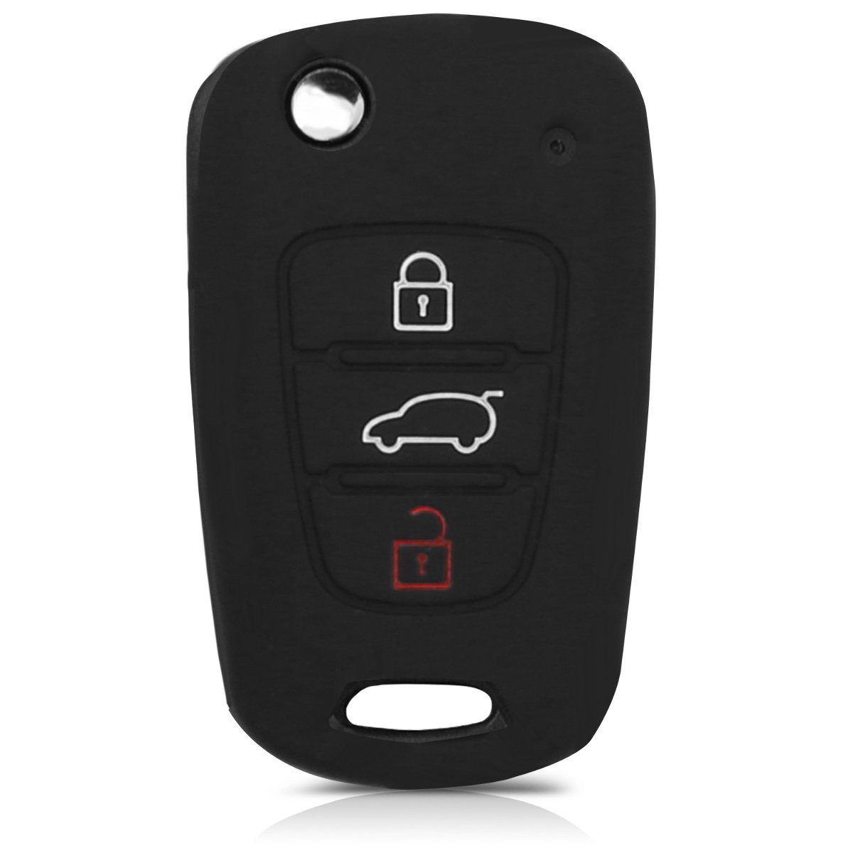 Silikon Case Hyundai 3-Tasten Klapp Autoschlüssel, Hülle Schlüsselhülle Cover Schlüssel Schlüsseltasche für Autoschlüssel kwmobile