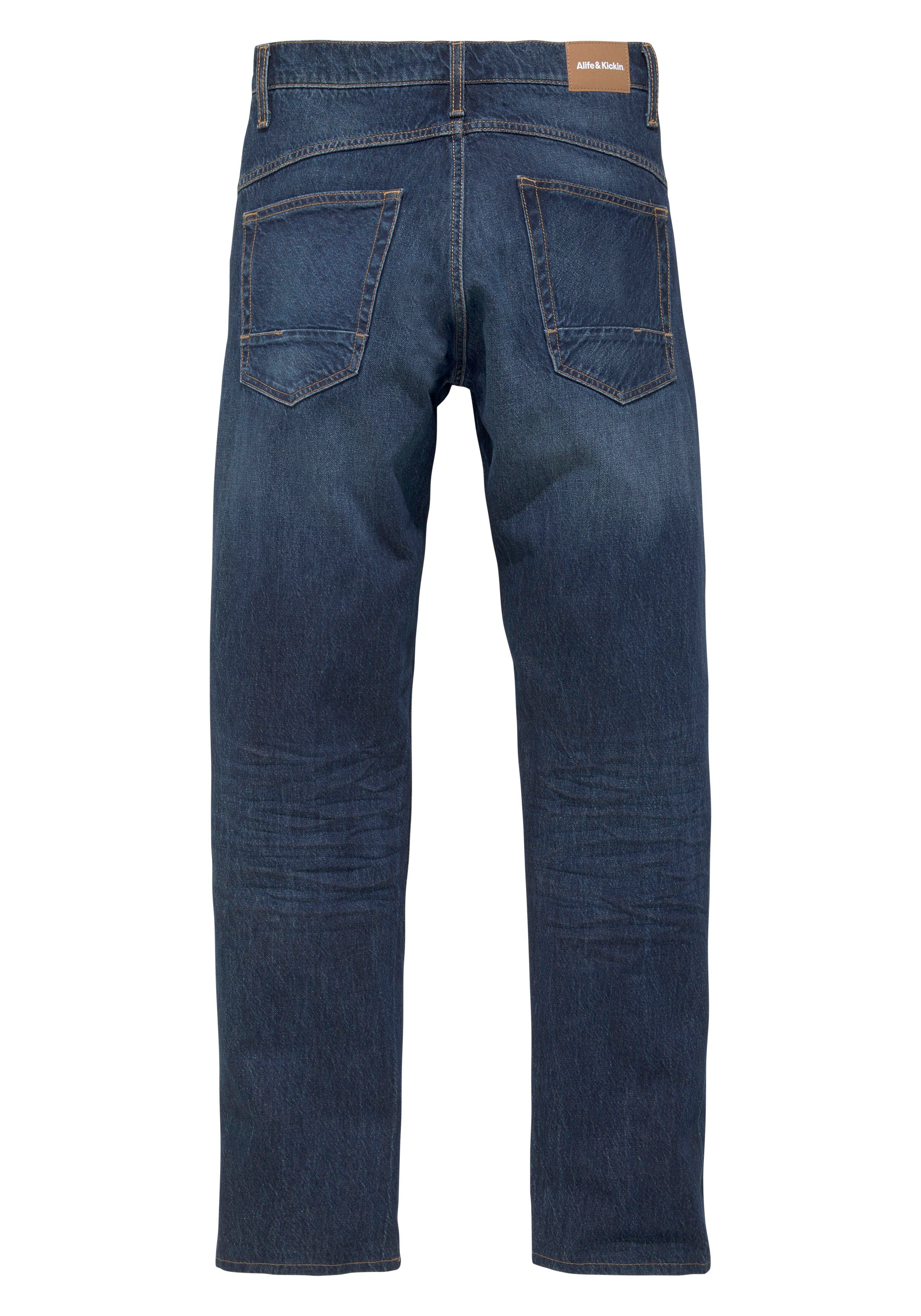 Alife & Kickin dark wassersparende AlecAK Wash blue Ökologische, Ozon durch Loose-fit-Jeans Produktion