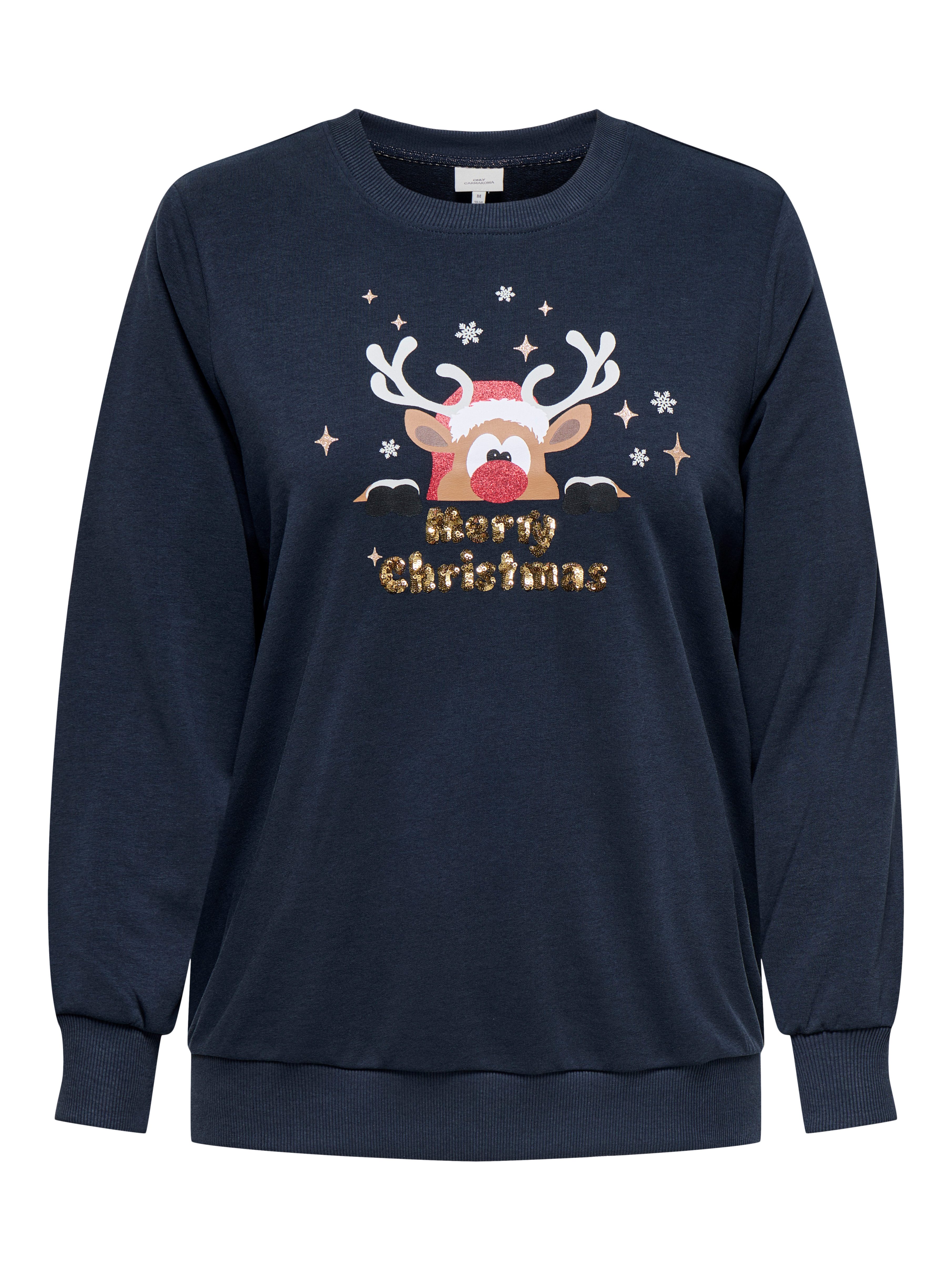 ONLY CARMAKOMA Sweatshirt CARXMAS SNOW LS O-NECK SWEAT SWT Ugly Sweater günstig online kaufen