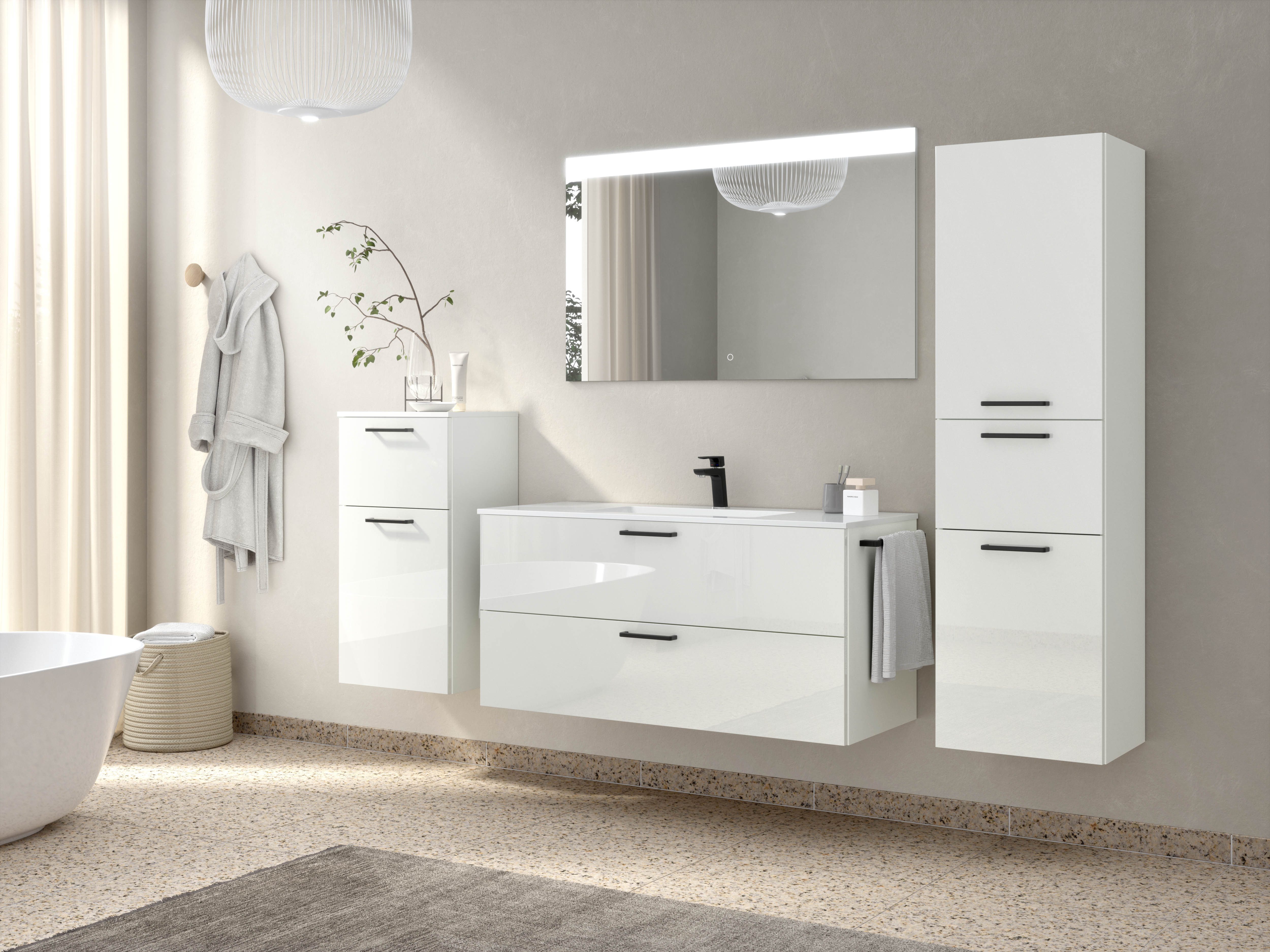 nobilia® Badmöbel-Set Tolvina, (4-St., vormontiert, mit günstig online kaufen