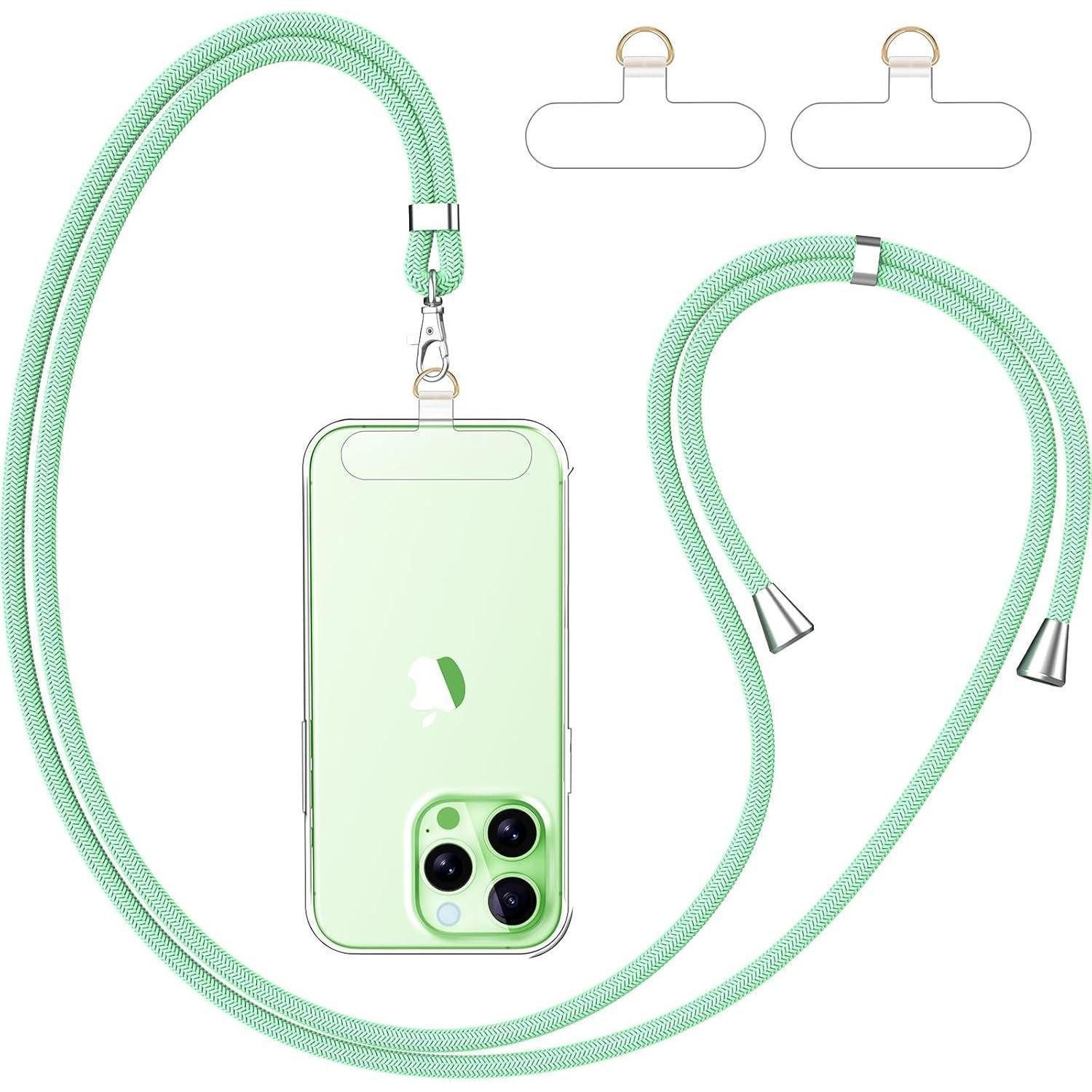 LuxusKollektion Handykette Handyband Universal 2 Stück Lanyard Einstellbar Grün Transparent