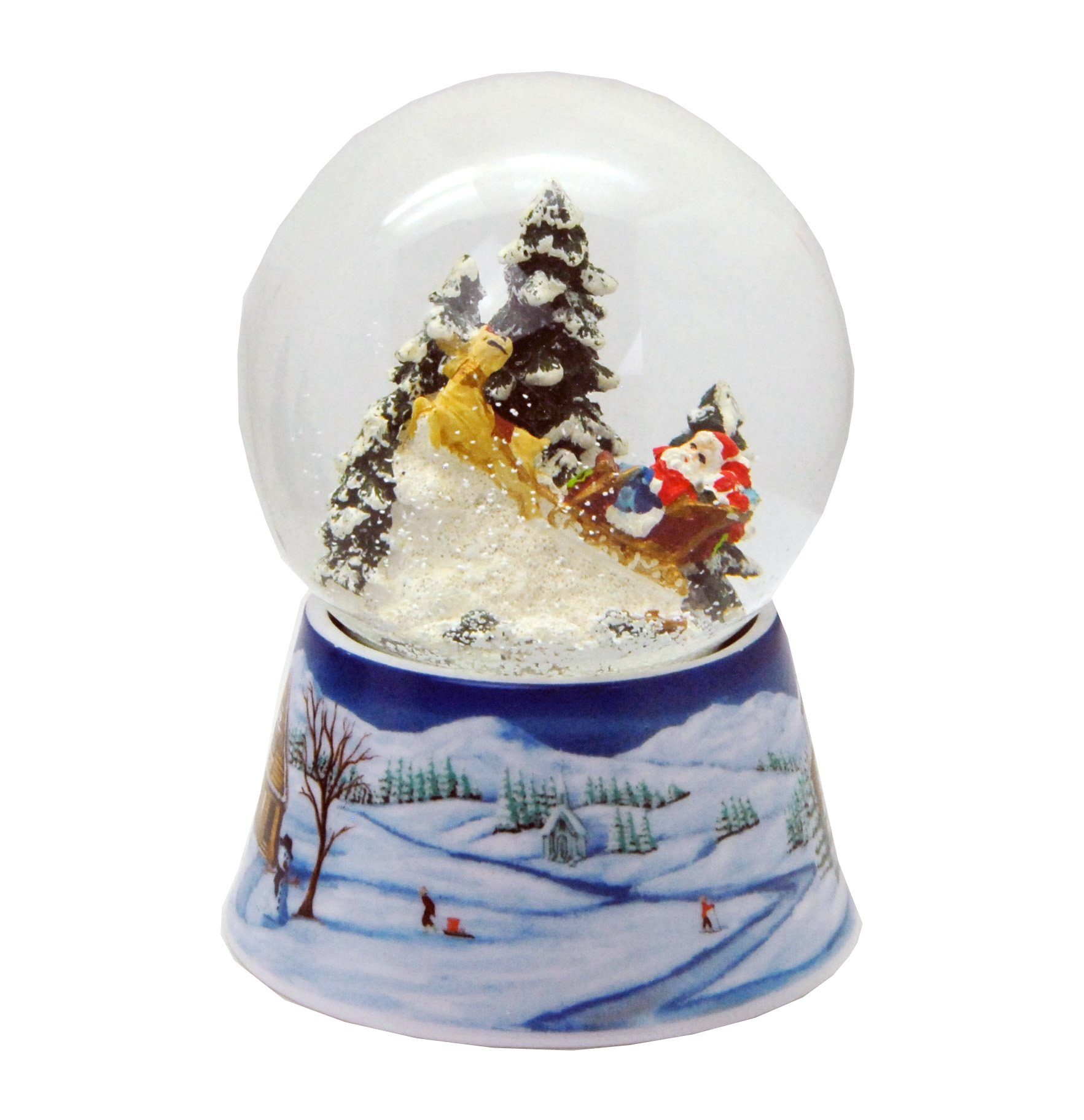 Weihnachten MINIUM-Collection 100mm Spieluhr Durchmesser im Schneekugel Weihnachtsmann Schlitten