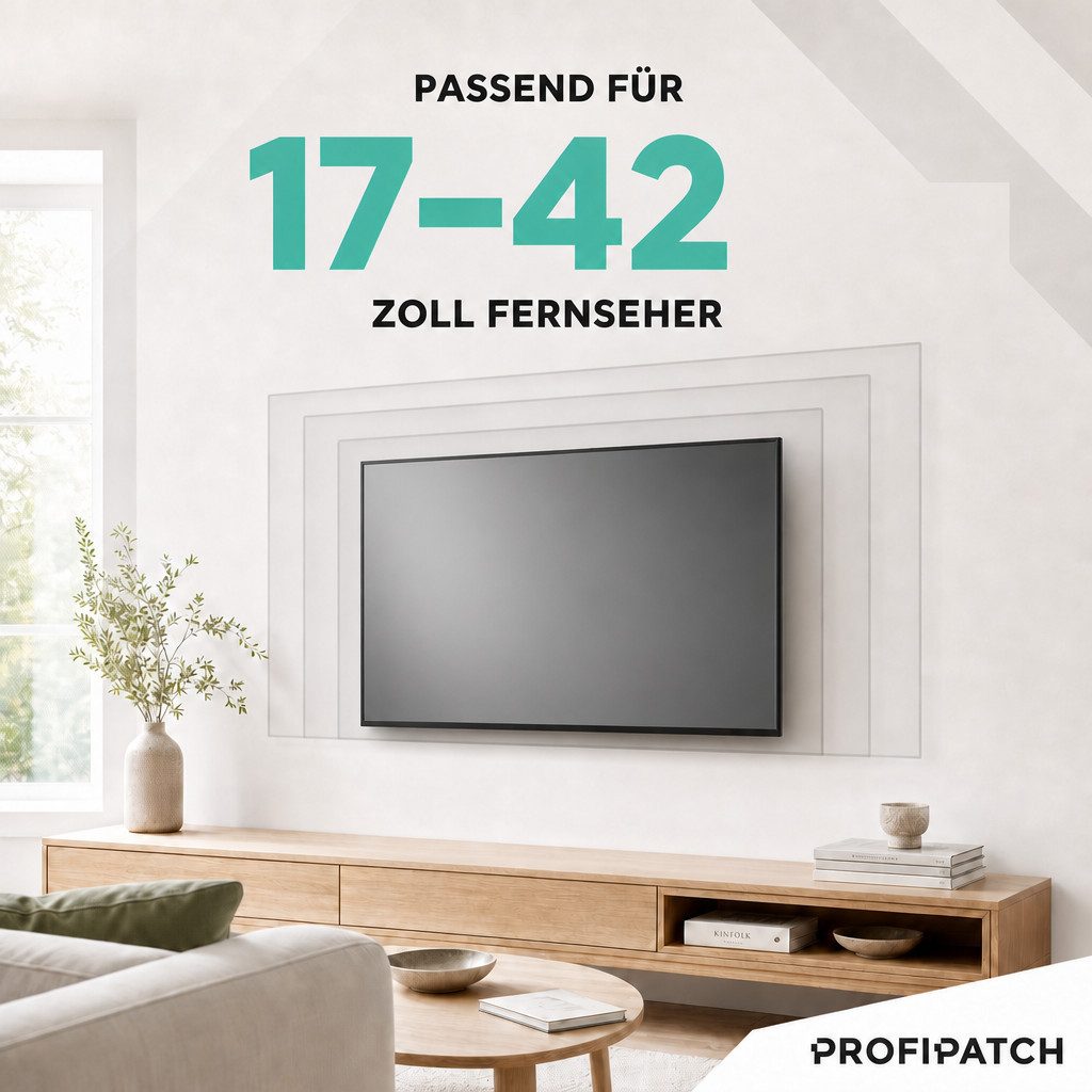 ProfiPatch TV-Wandhalterung 17-42 Zoll schwenkbar & neigbar bis 30kg, (bis 42 Zoll, 1-tlg)