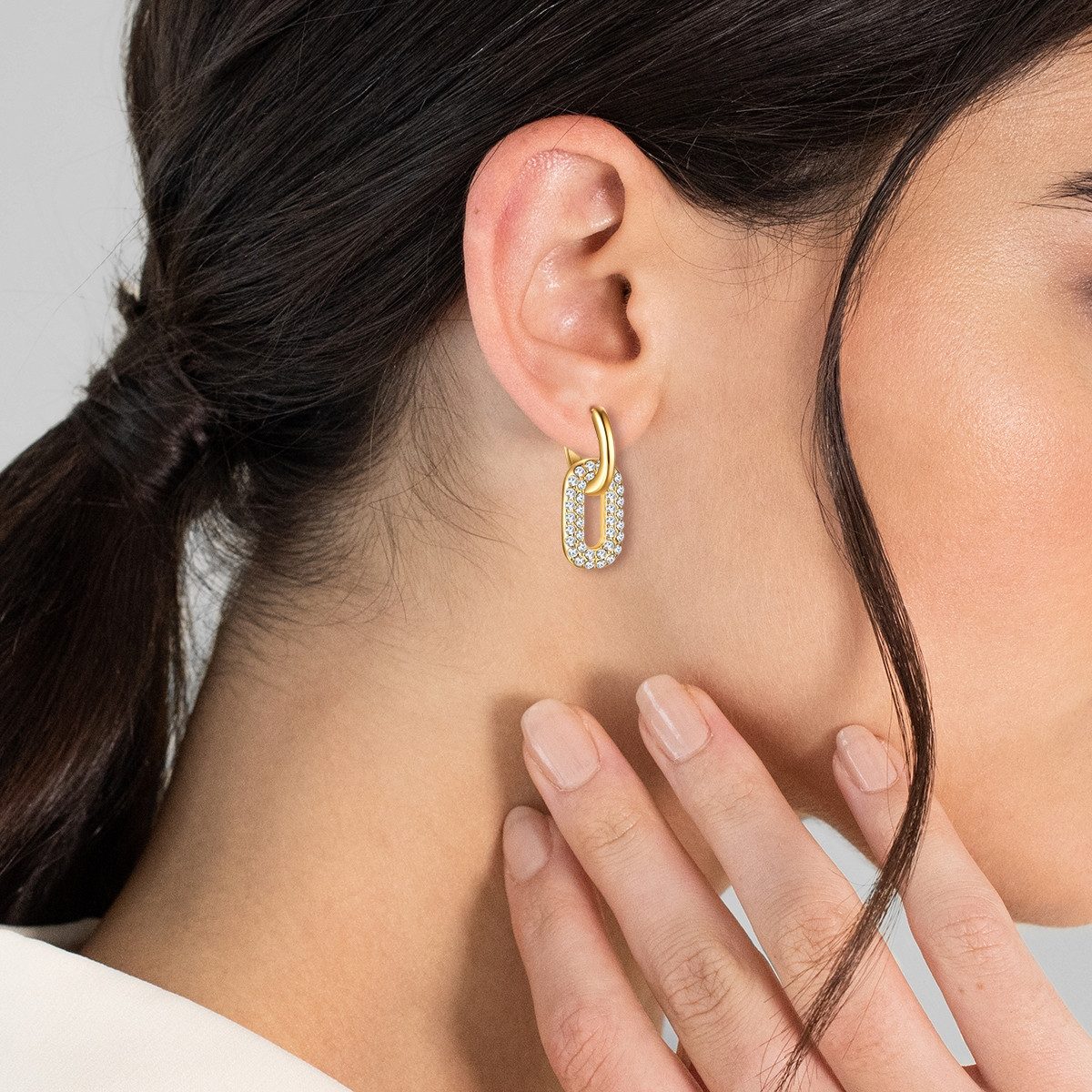Lulu & Jane Paar Ohrhänger Metall, verziert mit Kristallen von Swarovski® günstig online kaufen