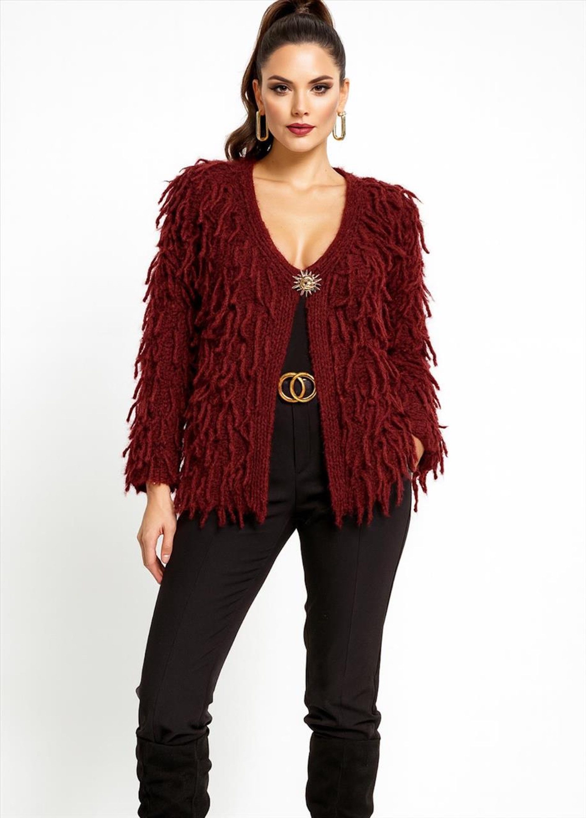 Worldclassca Cardigan WORLDCLASSCA Strickjacke Cardigan Fransen Strickpulll günstig online kaufen