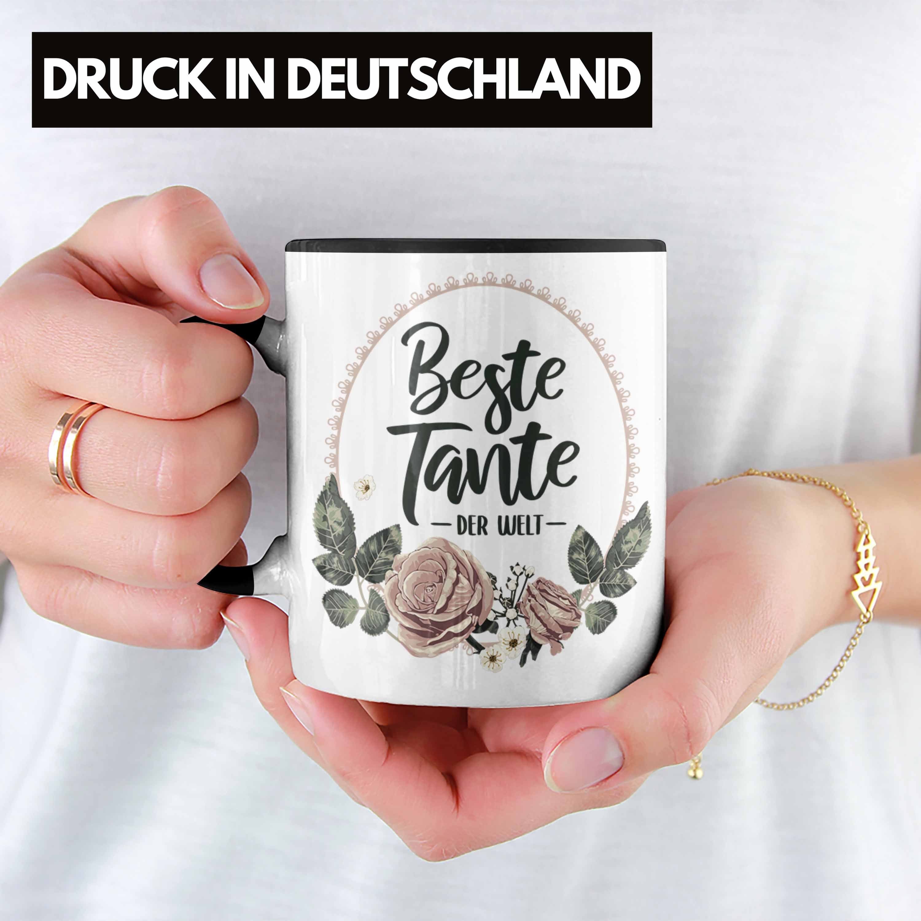 Trendation Tasse Trendation mit für Welt Tasse Beste Kaffeetasse Tante Schwarz Coole der Tante Geschenk - Spruch