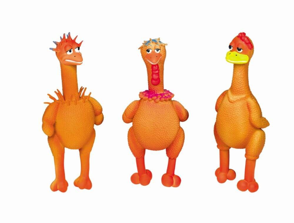 Nobby Tierquietschie Nobby Strip Latex Figuren "Cool Chicken ", Zufallsartikel, 1St.