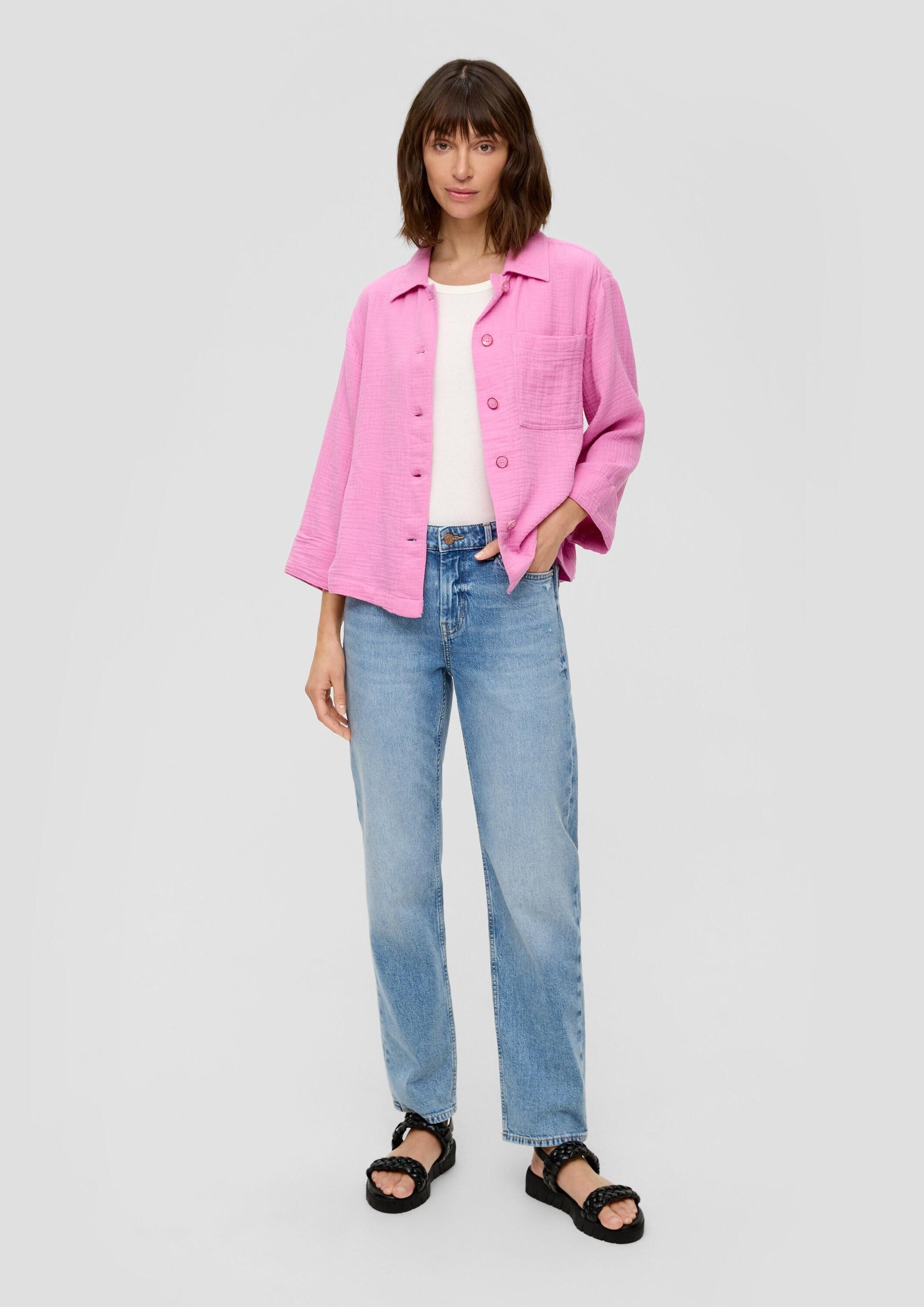 s.Oliver Funktionsjacke Hemd Relaxed-Fit-Hemd aus Musselin