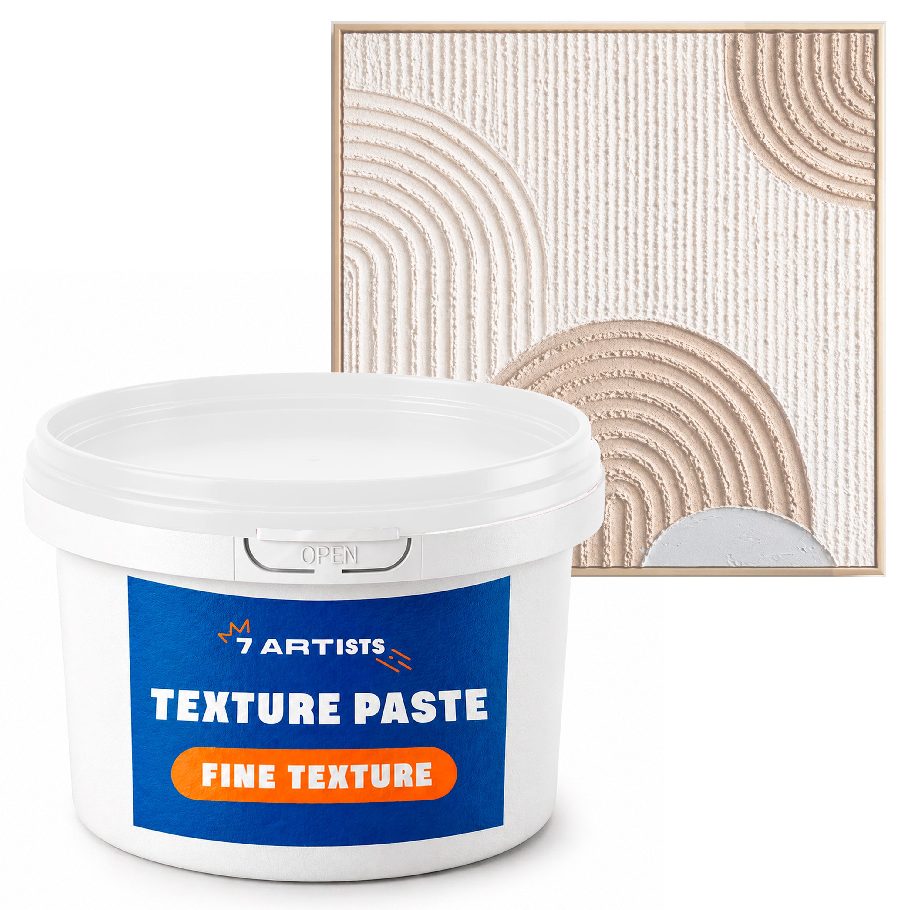 7 Artists Malpaste Texture Strukturpaste Fein für Acrylmalerei, Strukturpaste Leinwand