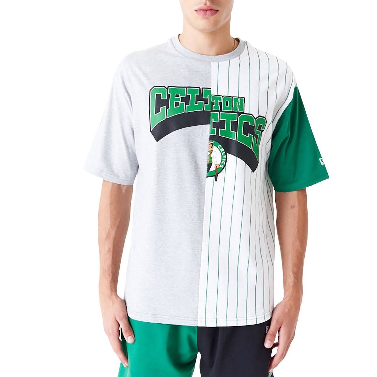 New Era T-Shirt T-Shirt New Era NBA Boston Celtics Half Pinstripe