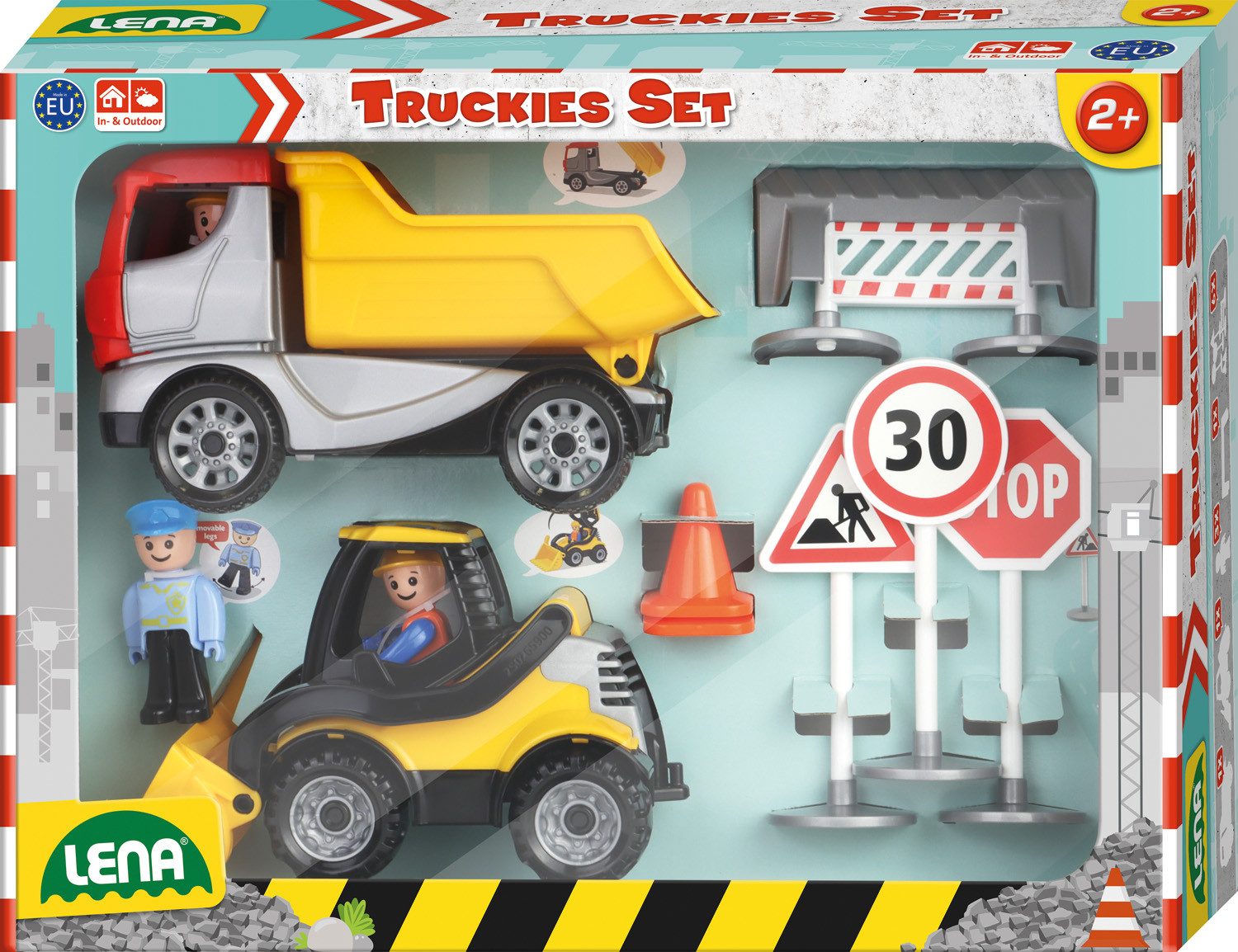 Lena® Spielzeug-Baumaschine Truckies Set Baustelle, Made in Europe
