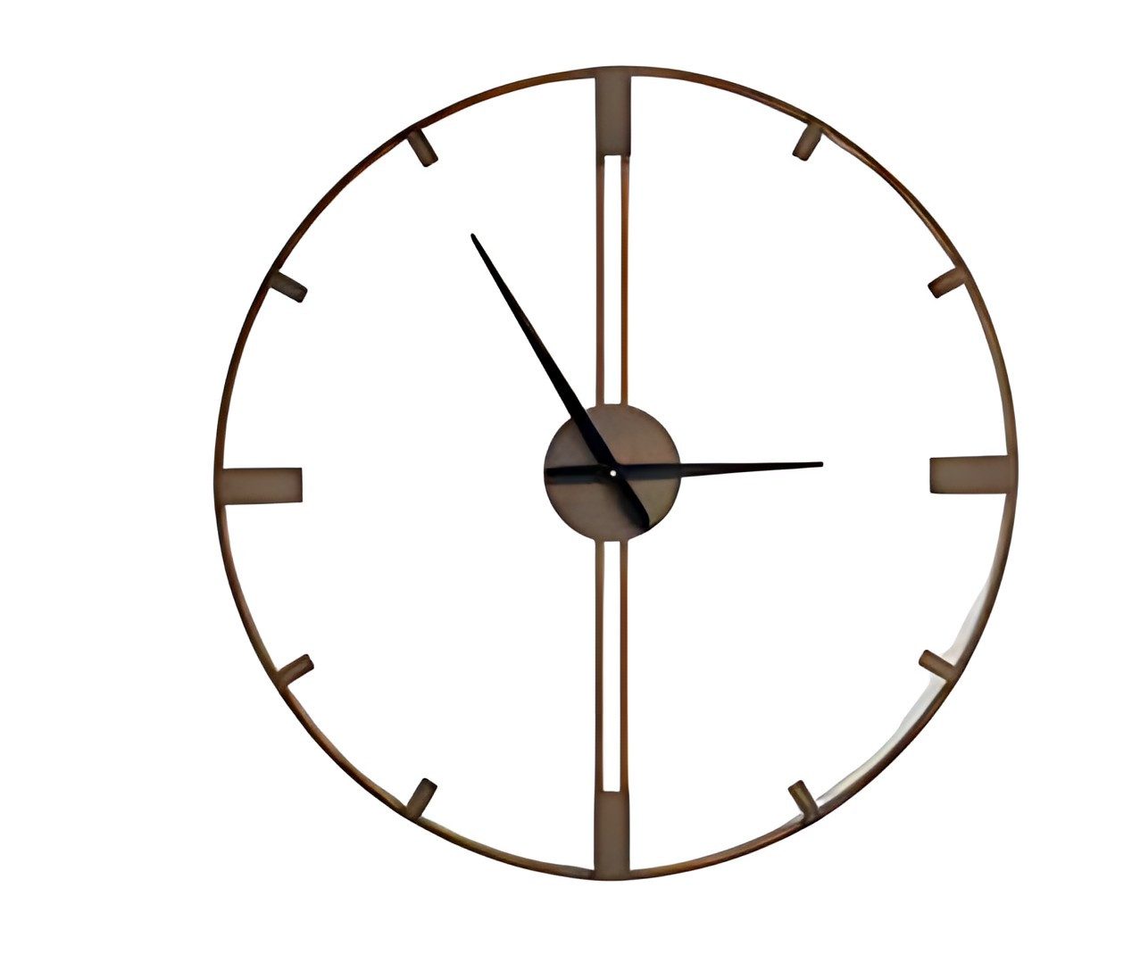 Xlmoebel Wanduhr XLMOEBEL Wanduhr aus Metall in Braun mit modernem Design