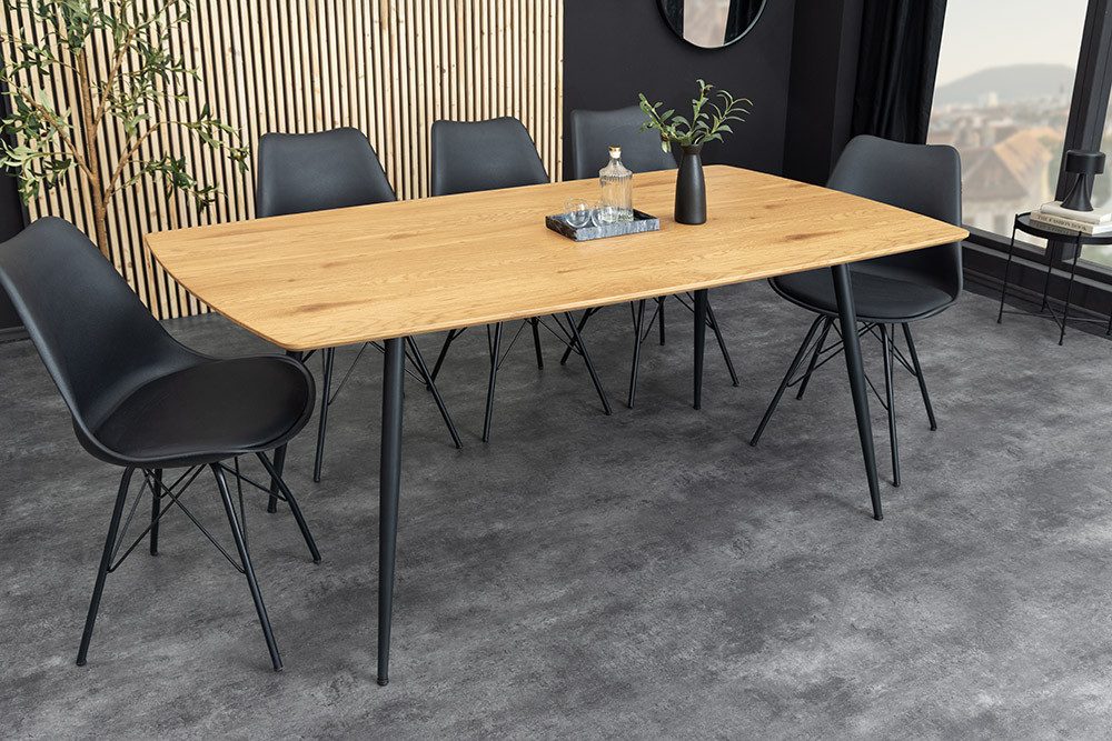 riess-ambiente Esstisch APARTMENT 120cm natur - Wildeiche, Metallgestell, Modern, 4 Personen (Einzelartikel, 1-St), Kompakter Wohntisch - ideal für Küche, Essbereich und Wohnzimmer