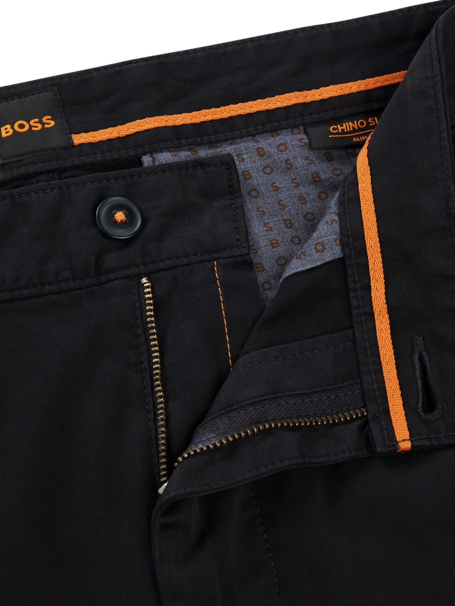 BOSS ORANGE Stoffhose BOSS Men Orange schwarz,Casual,Baumwolle,Unifarben,Slim Fit,Mittel