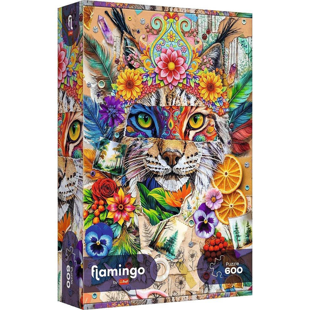 Trefl Puzzle Flamingo by Trefl Inspirations-Collage 600 Teile Puzzle, 600 Puzzleteile