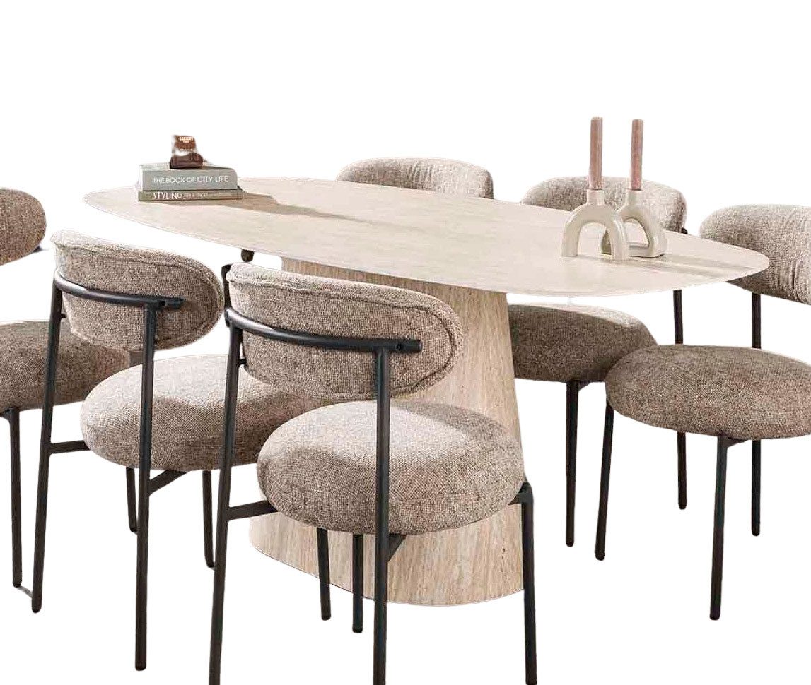 LEVEN Lifestyle Esstisch Esszimmertisch TRAVENTO in Travertin-Optik 180 cm günstig online kaufen